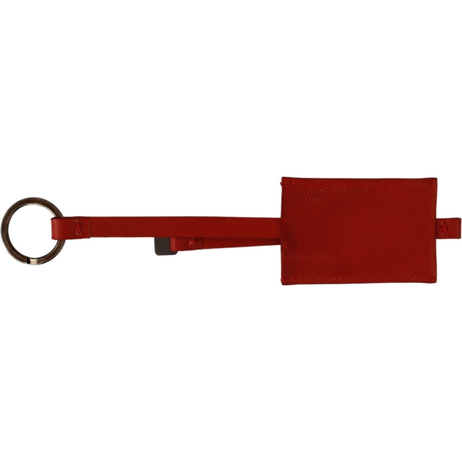 Costume National | Red Leather Branded Logo Keyring Keychain | McRichard Designer Brands