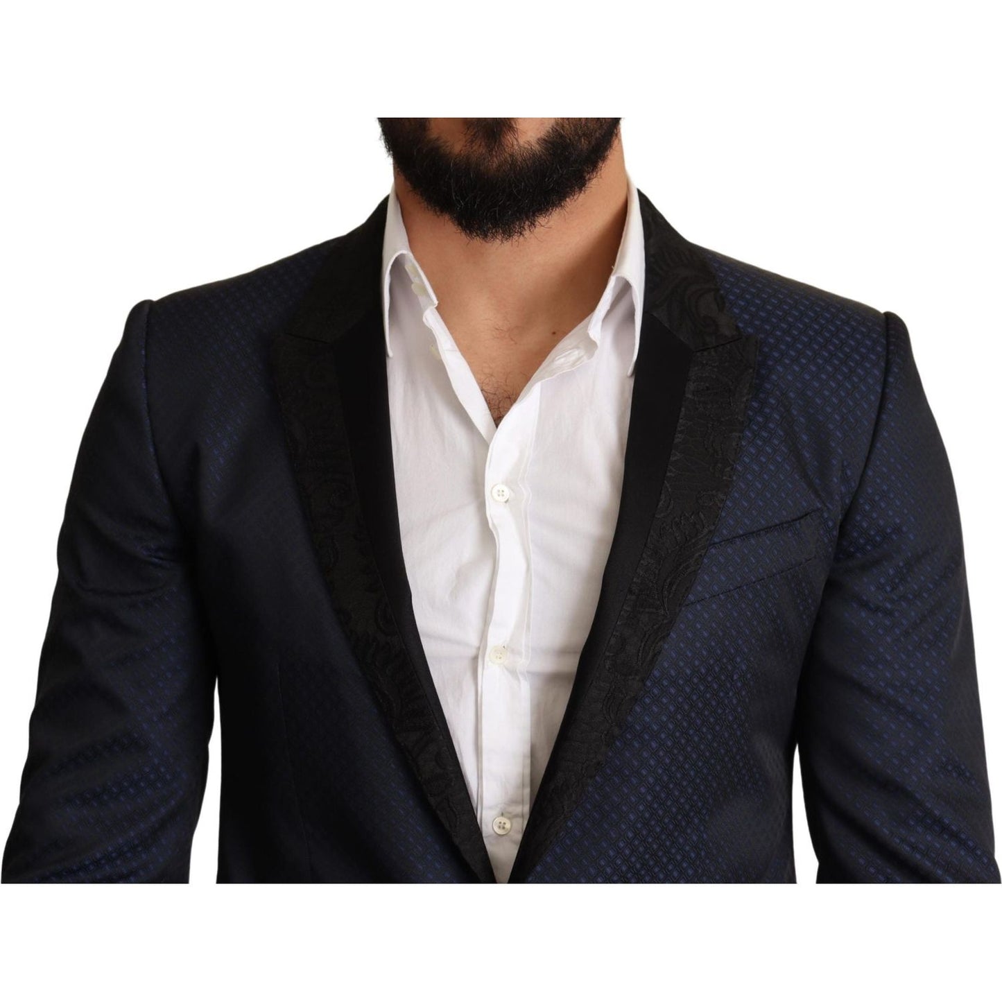 Dolce & Gabbana | Blue Wool Slim Fit MARTINI Blazer Jacket | McRichard Designer Brands