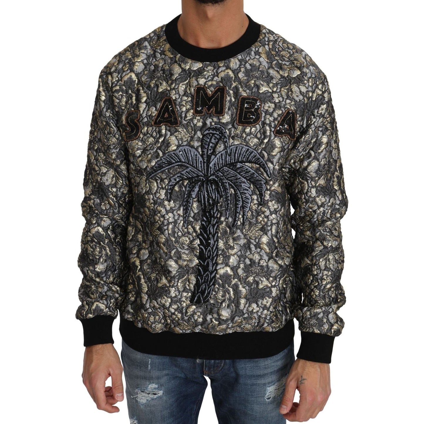 Dolce & Gabbana | Multicolor SAMBA Jacquard Palmtree Pullover Sweater  | McRichard Designer Brands