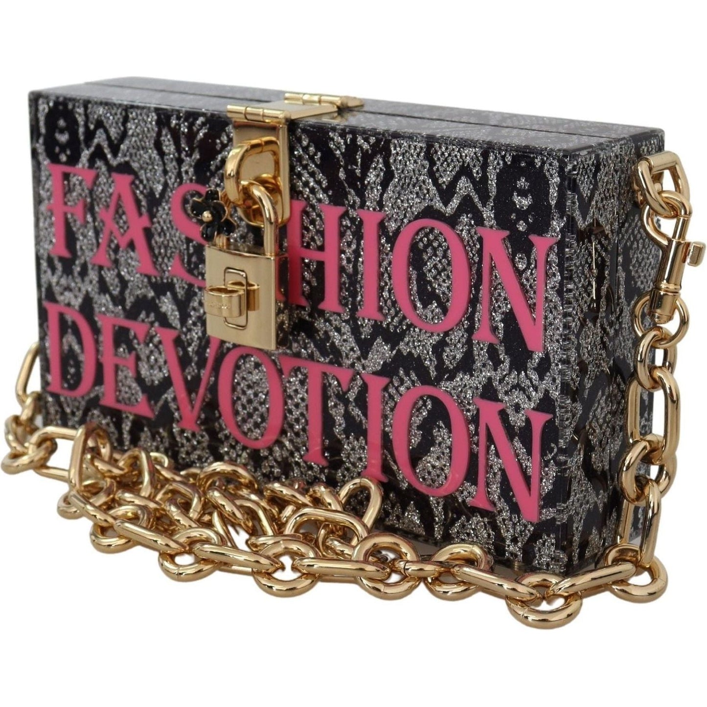 Dolce & Gabbana | Gray Fashion Devotion Clutch Plexi SICILY BOX Purse | 1779.00 - McRichard Designer Brands