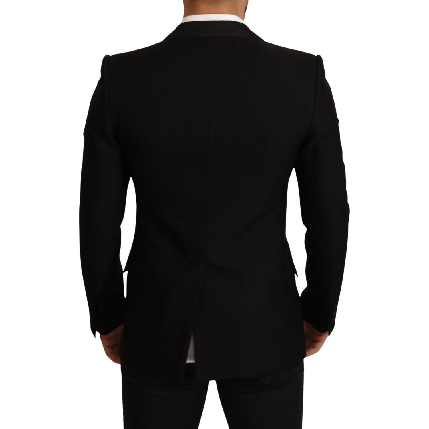 Dolce & Gabbana | Black Wool Slim Fit Coat Blazer Jacket | McRichard Designer Brands