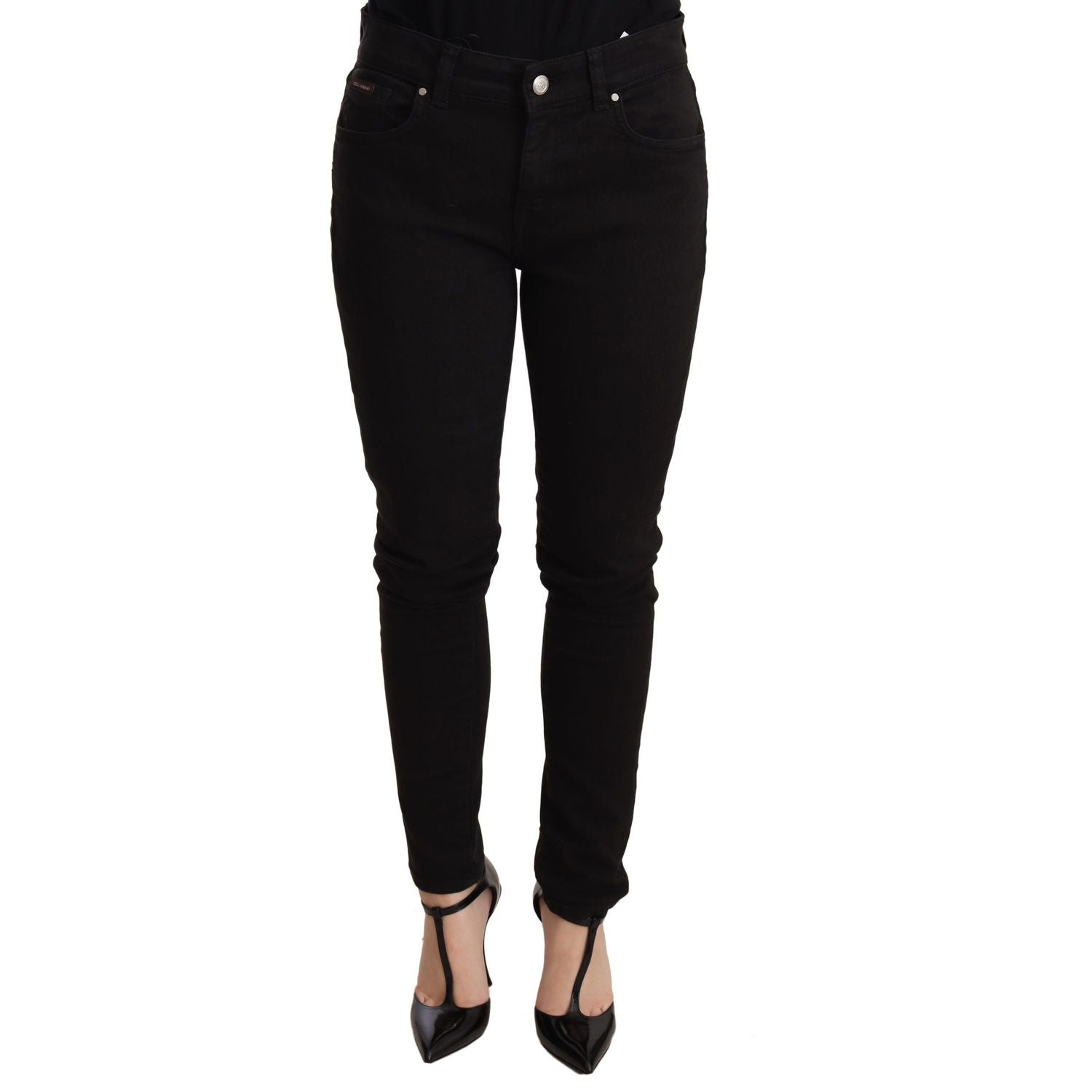 Dolce & Gabbana | Black Slim Fit Denim Cotton Stretch Jeans | McRichard Designer Brands
