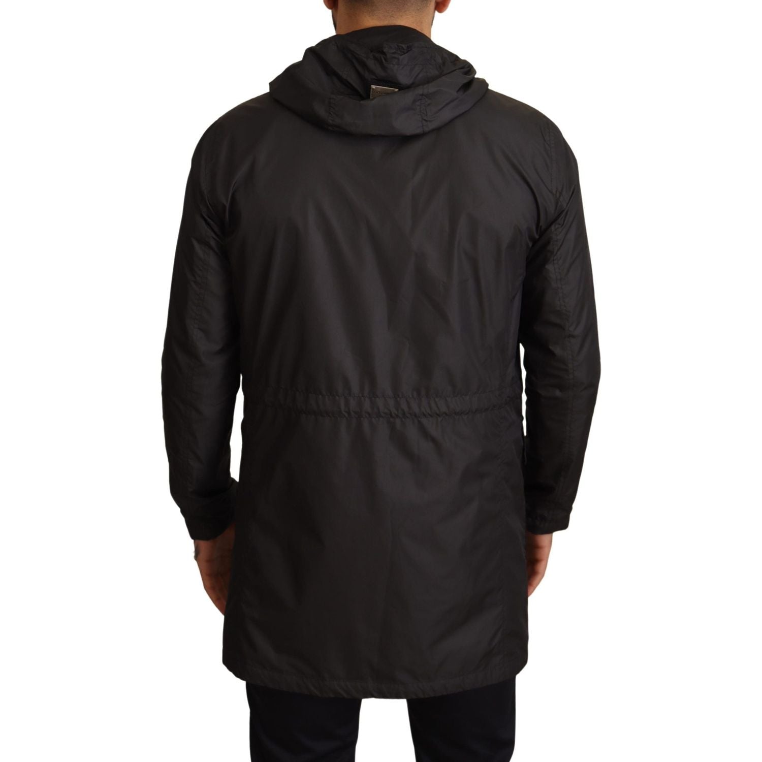 Dolce & Gabbana | Black Hooded Trench Coat Jacket | McRichard Designer Brands