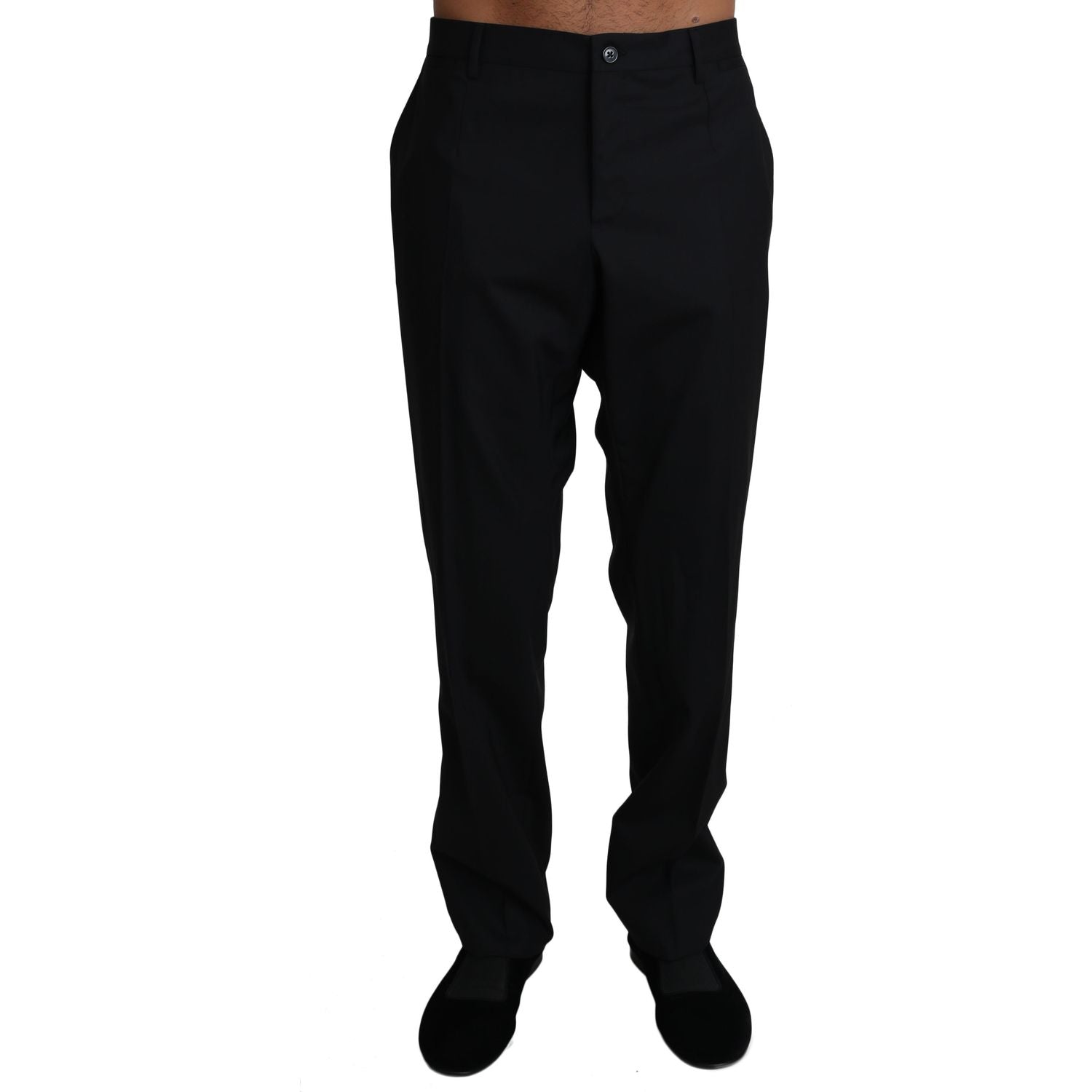 Dolce & Gabbana | Black Wool Stretch Dress Trousers Pants | McRichard Designer Brands