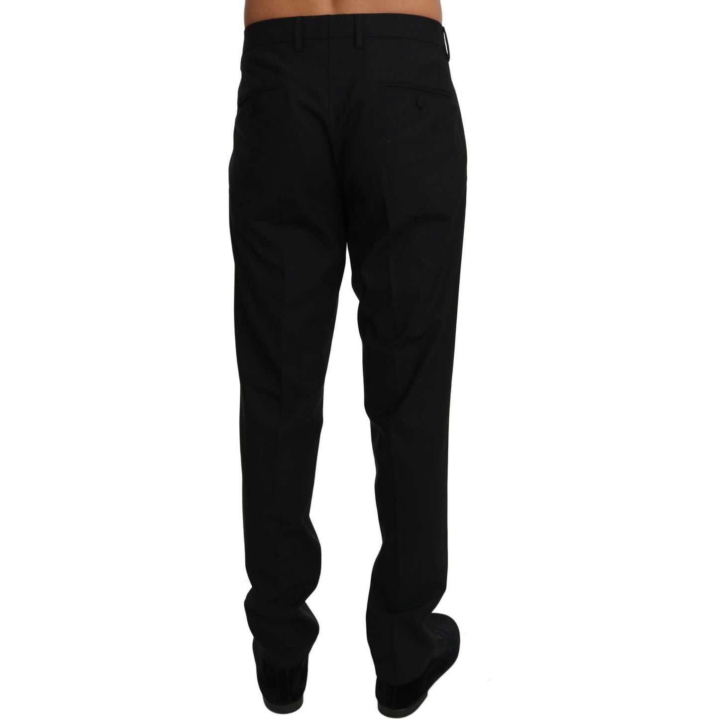 Dolce & Gabbana | Black Wool Stretch Dress Trousers Pants | McRichard Designer Brands