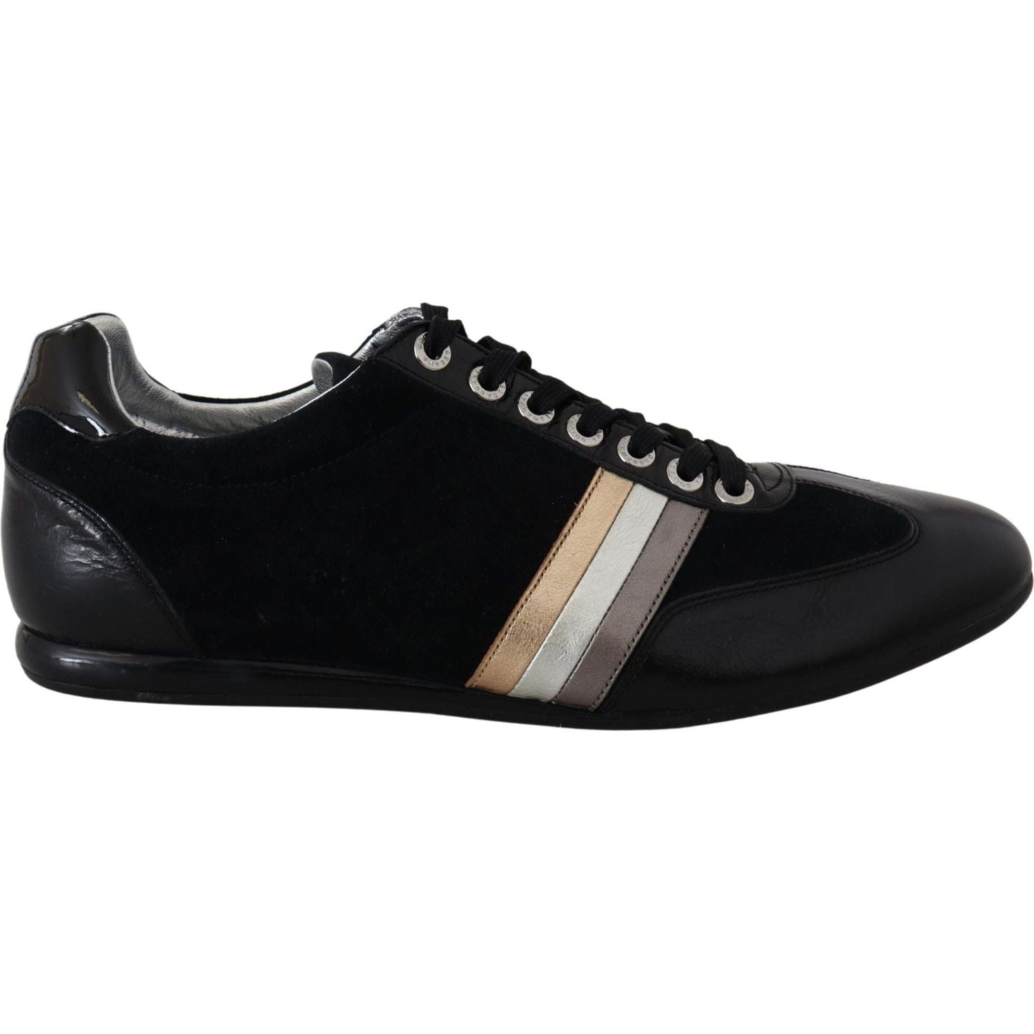 Dolce & Gabbana | Black Logo Leather Casual Mens Scarpe Sneakers | 399.00 - McRichard Designer Brands