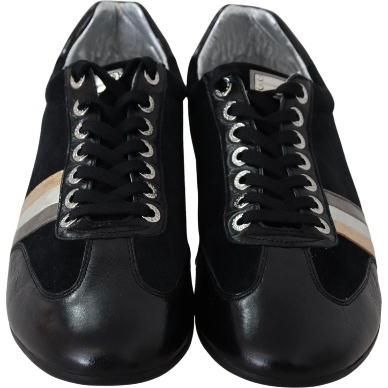 Dolce & Gabbana | Black Logo Leather Casual Mens Scarpe Sneakers | 399.00 - McRichard Designer Brands