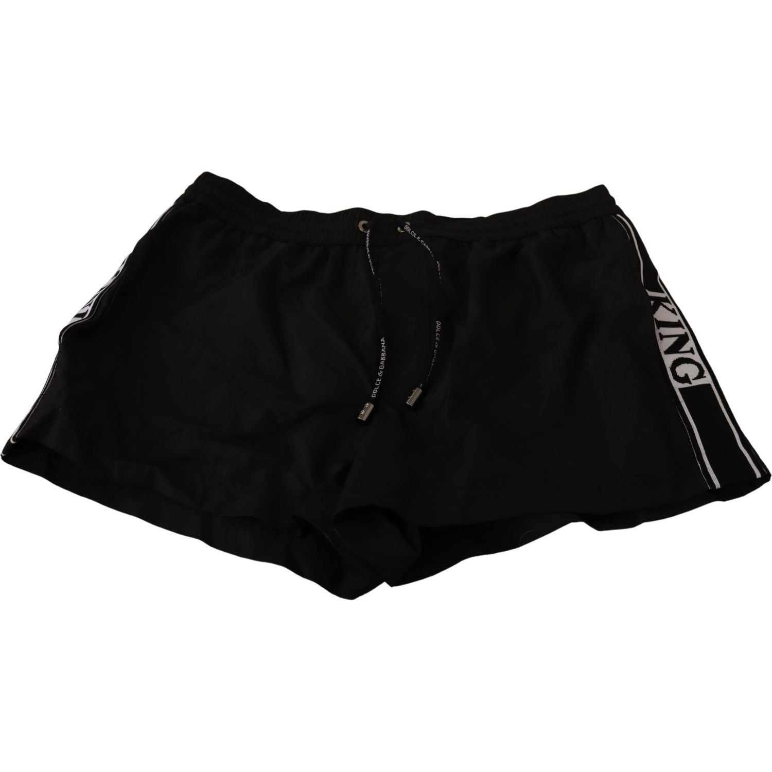 Dolce & Gabbana | Black King Mens Beachwear Swimwear Shorts | McRichard Designer Brands