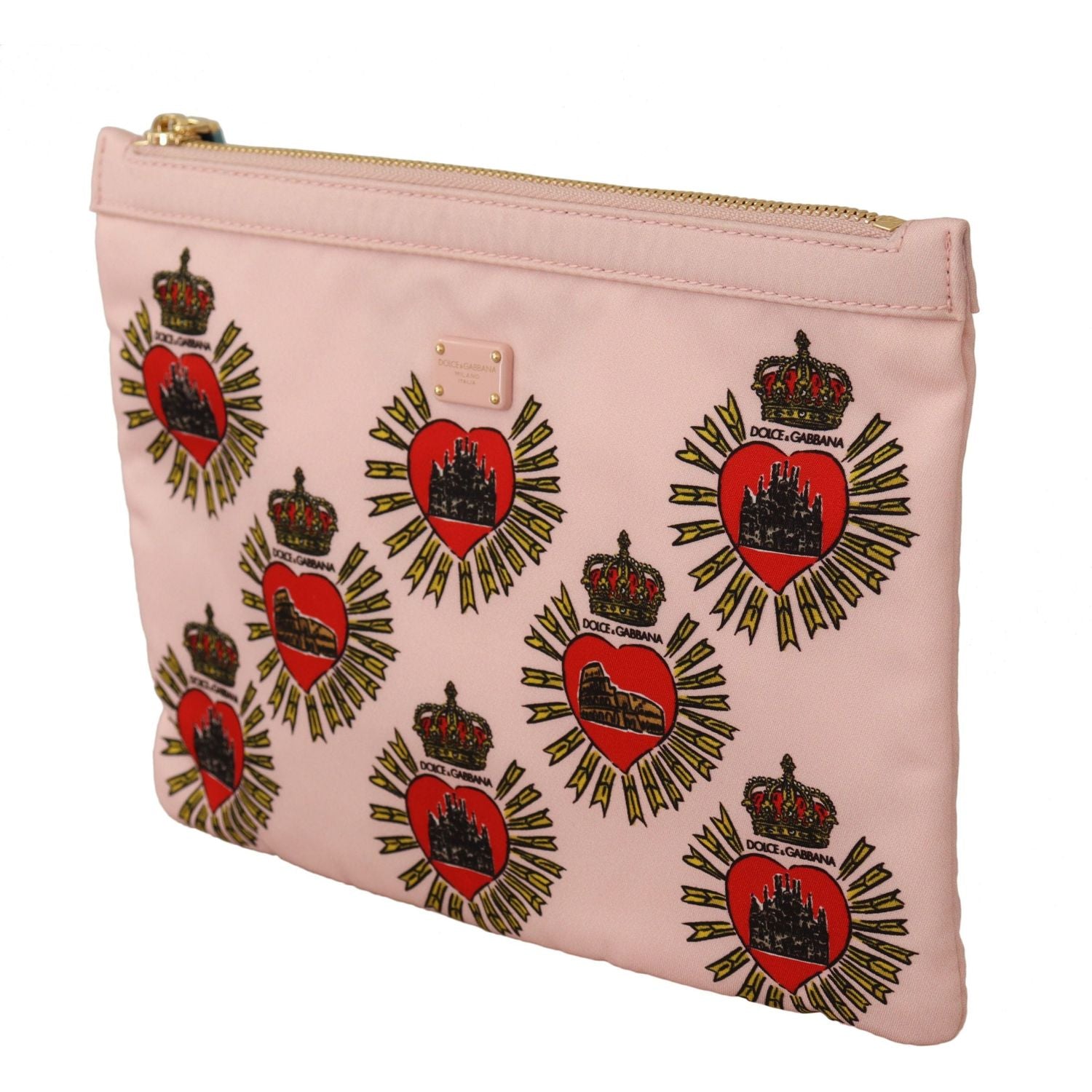 Dolce & Gabbana | Clutch Pink D&G Logo Devotion Heart Nylon Pouch Wallet WOMAN WALLETS | McRichard Designer Brands