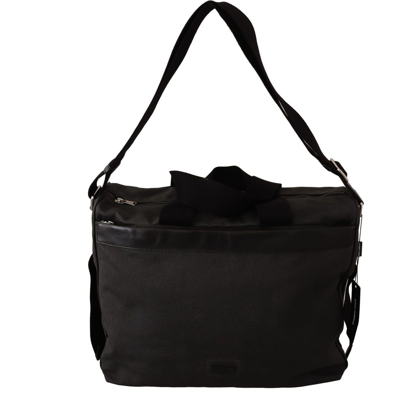 Dolce & Gabbana | Black Denim Leather Shoulder Strap Messenger Bag WOMAN SHOULDER BAGS | McRichard Designer Brands