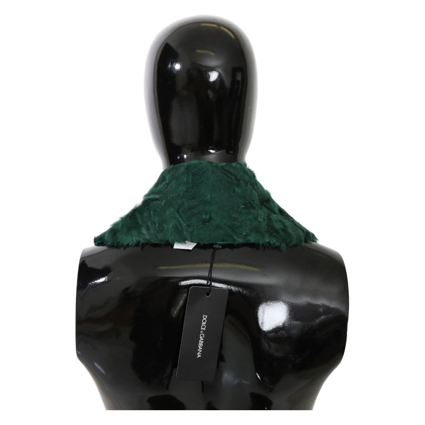 Dolce & Gabbana | Green Fur Shoulder Collar Wrap Lambskin Scarf | McRichard Designer Brands