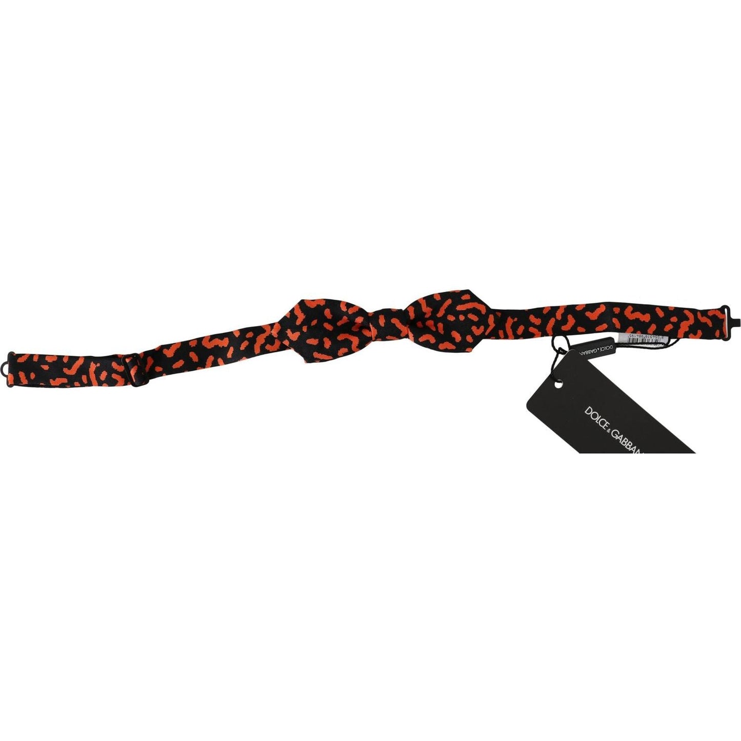 Dolce & Gabbana | Orange Black Pattern Adjustable Neck Papillon Men Bow Tie | McRichard Designer Brands