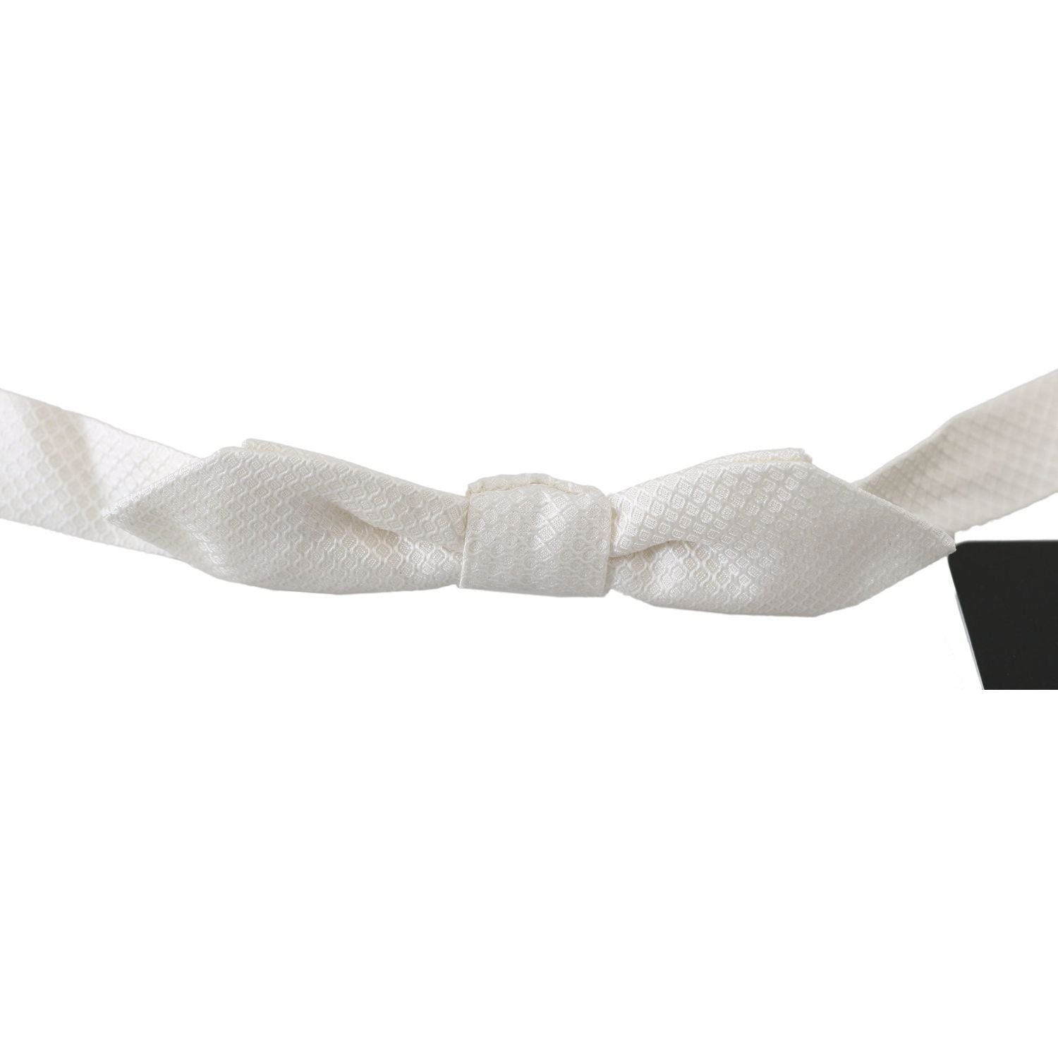 Dolce & Gabbana | White 100% Silk Slim Adjustable Neck Papillon Men Tie | McRichard Designer Brands