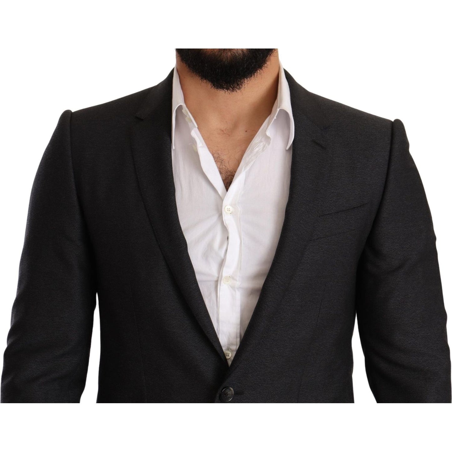 Dolce & Gabbana | Gray Wool MARTINI Slim Fit Set Suit | McRichard Designer Brands