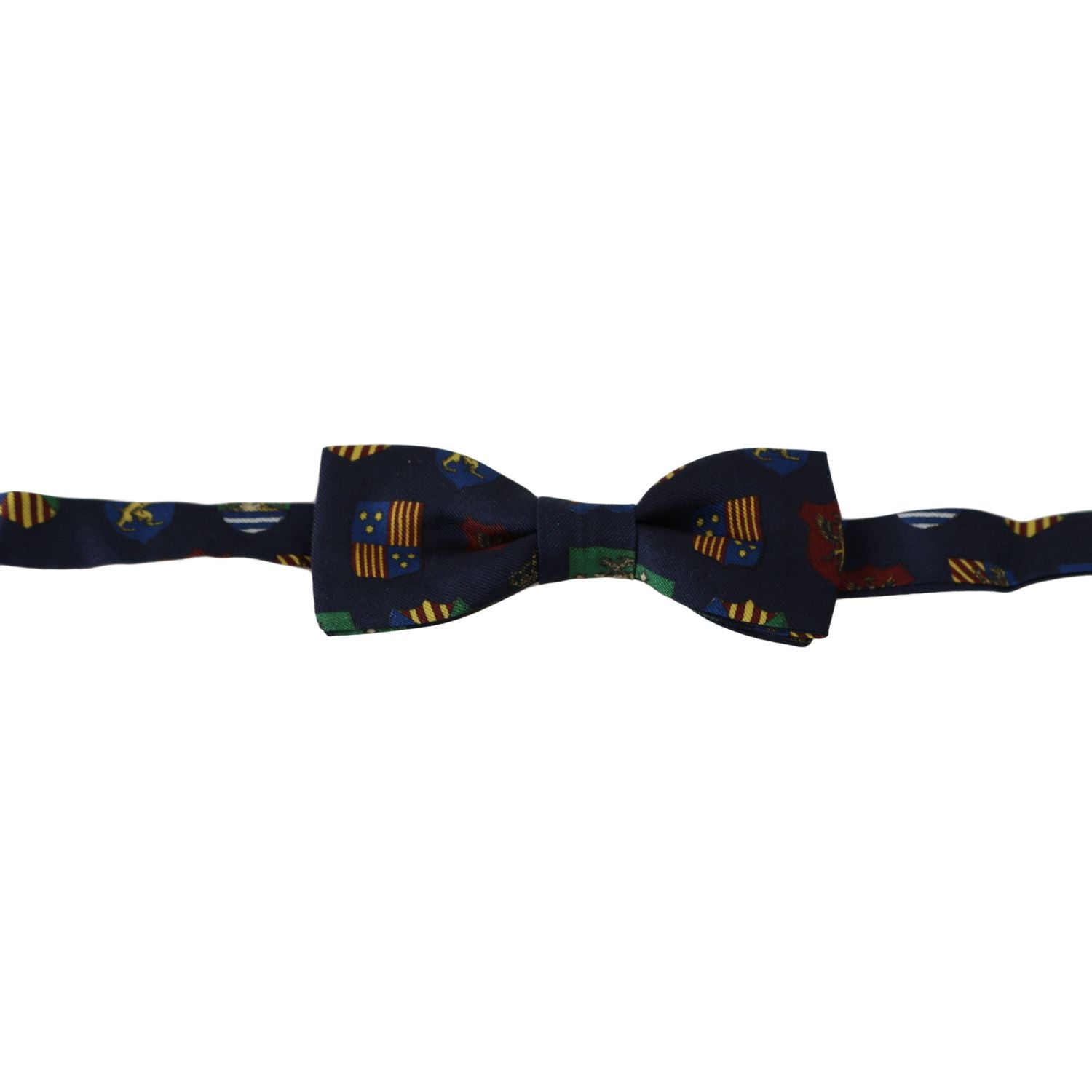 Dolce & Gabbana | Blue Flags 100% Silk Adjustable Neck Papillon Men Bow Tie | McRichard Designer Brands