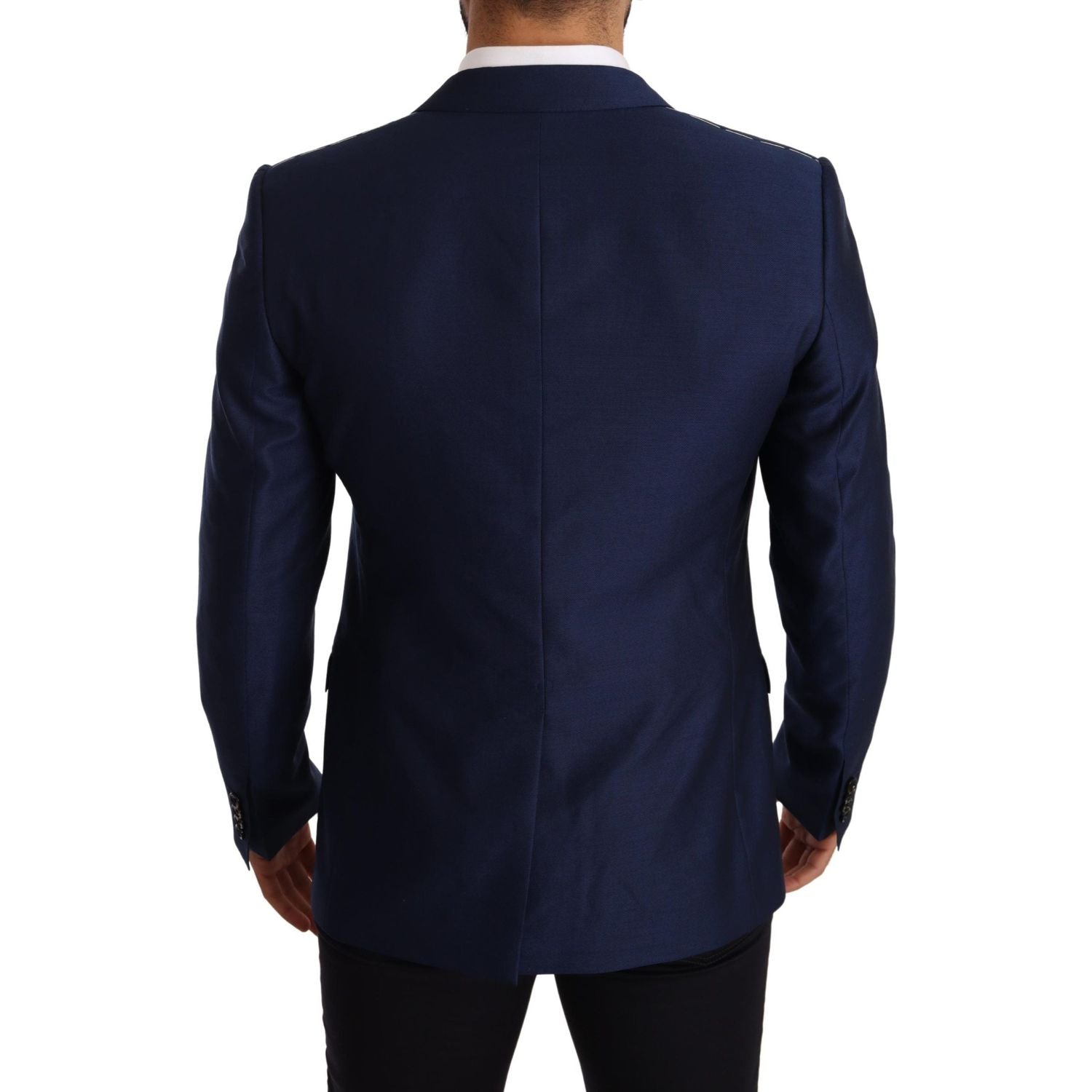 Dolce & Gabbana | Blue Wool Slim Fit Coat MARTINI Blazer | McRichard Designer Brands