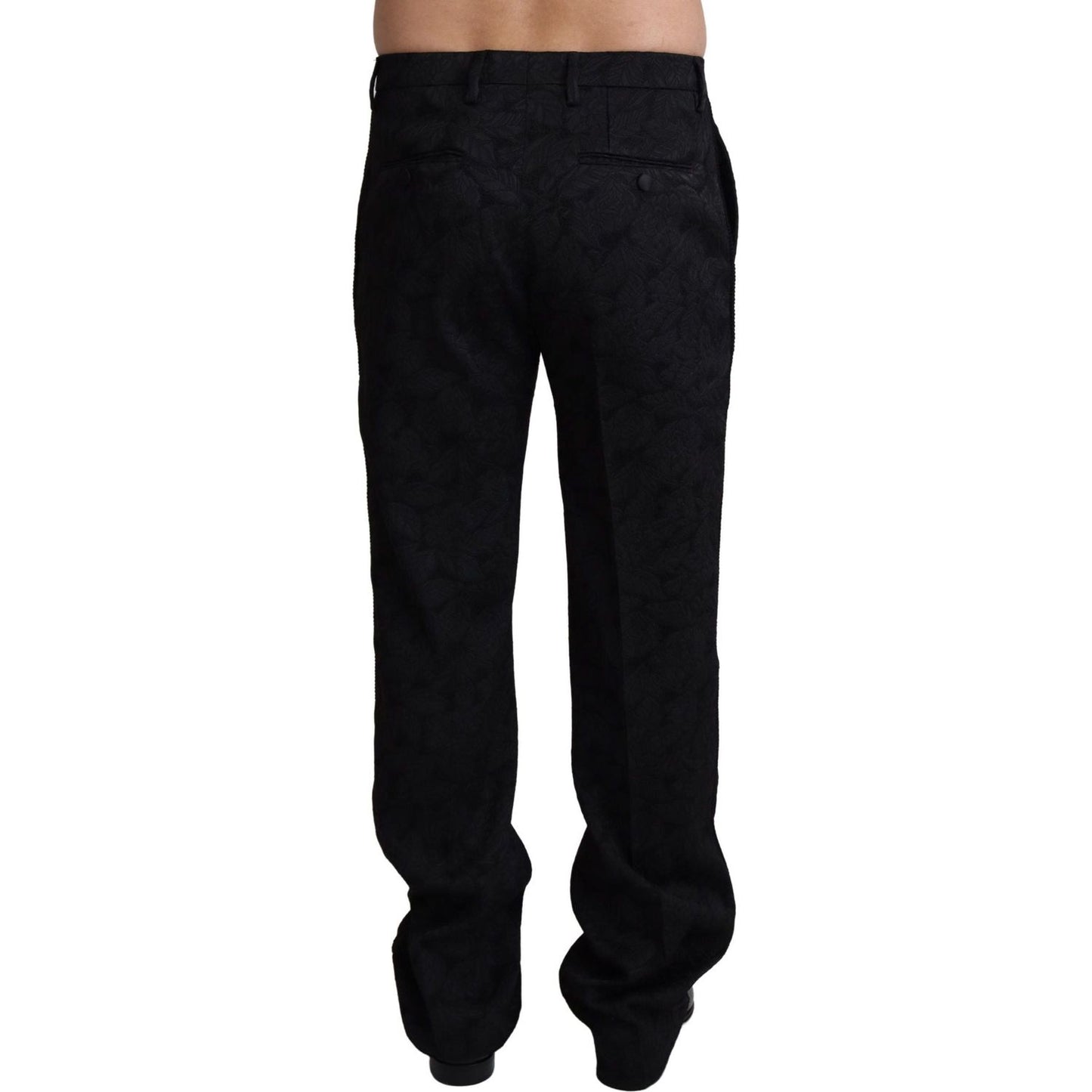 Dolce & Gabbana | Black Jaquard Formal Men Trouser Pants | 479.00 - McRichard Designer Brands