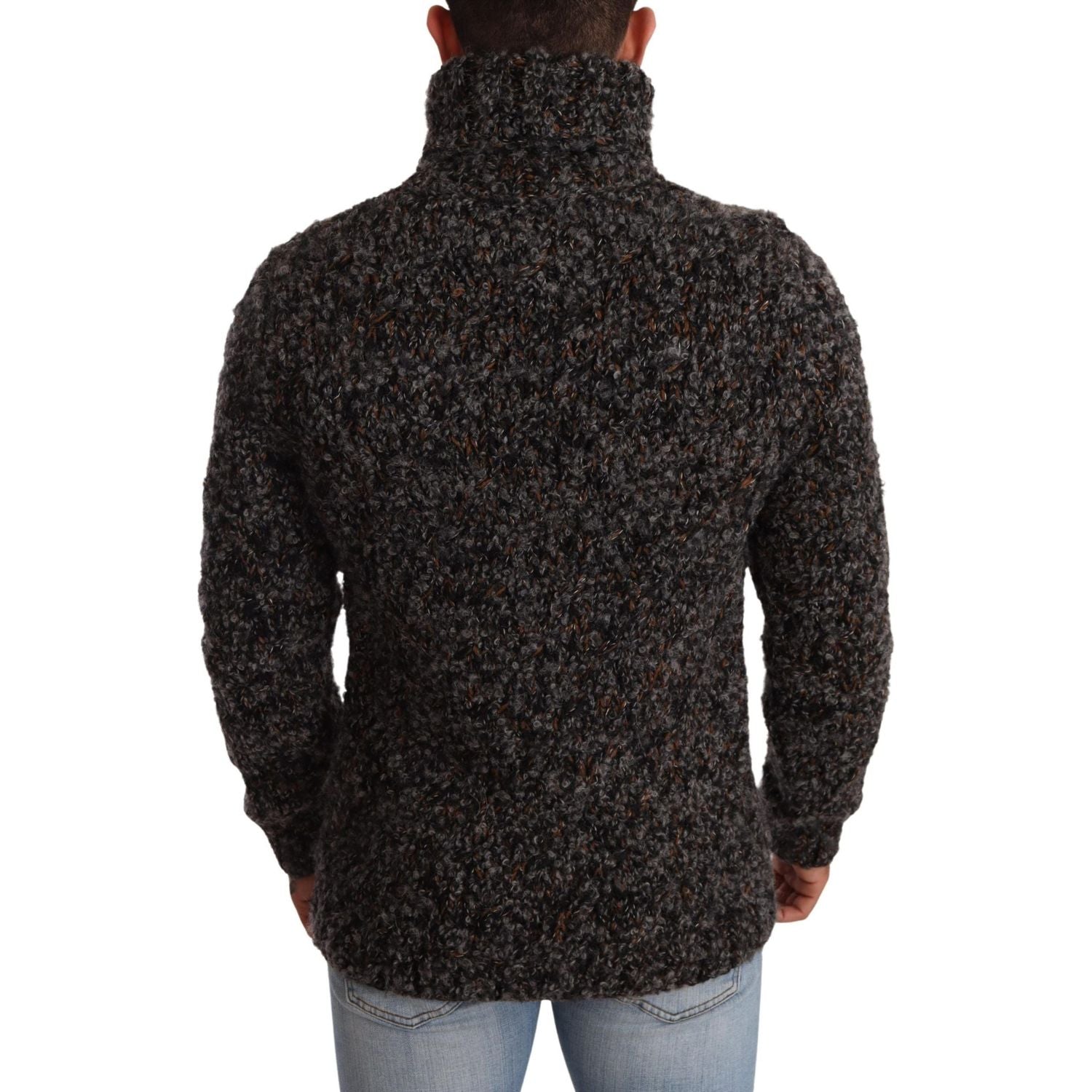 Dolce & Gabbana | Gray Wool Blend Turtleneck Pullover Sweater | McRichard Designer Brands