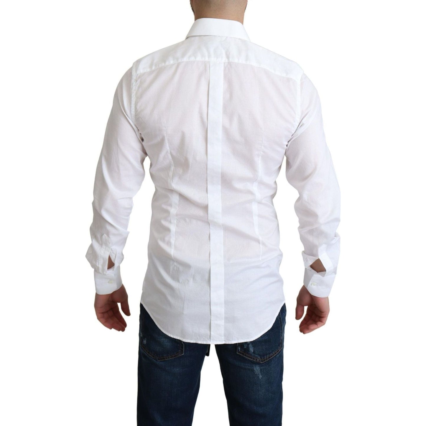 Dolce & Gabbana | White Cotton Long Sleeves Formal Shirt | 299.00 - McRichard Designer Brands