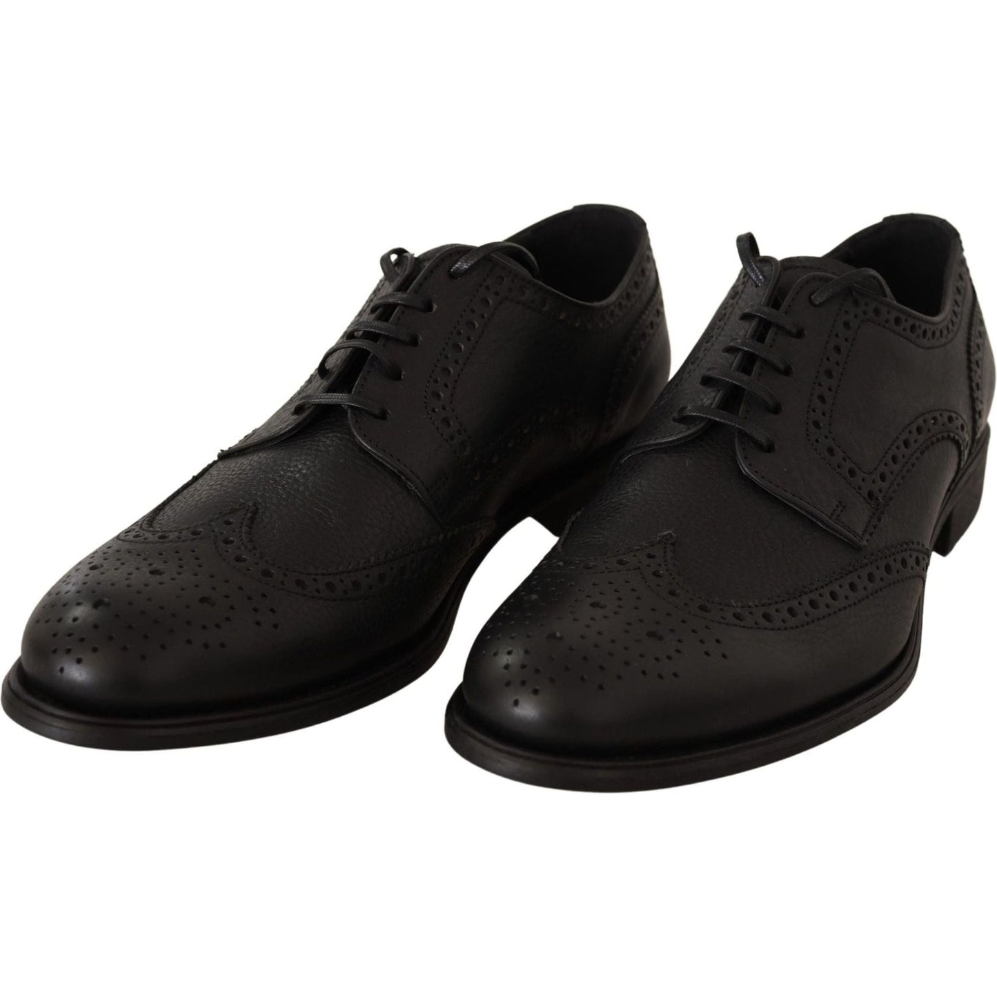 Dolce & Gabbana | Black Leather Oxford Wingtip Formal Dress Shoes | 389.00 - McRichard Designer Brands
