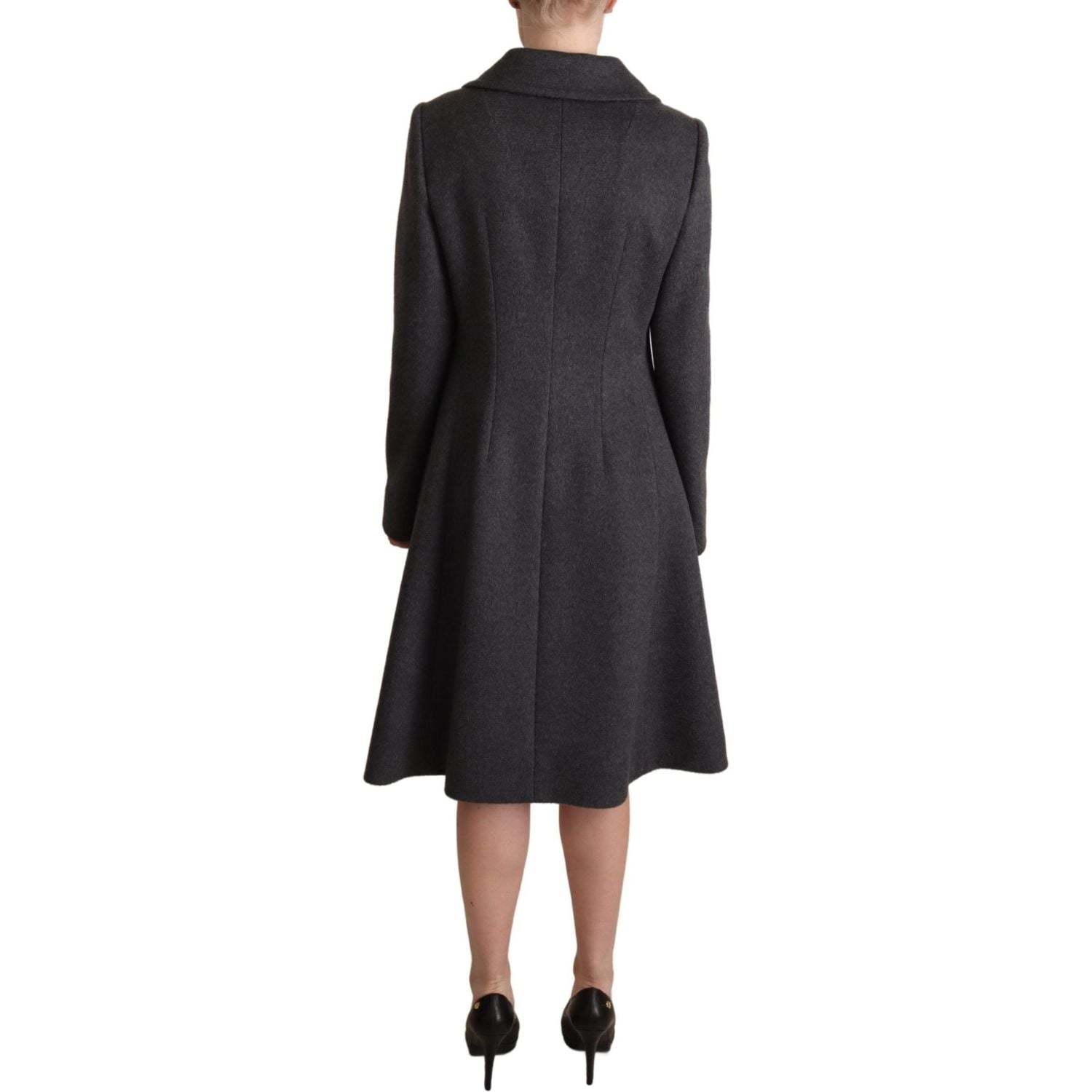 Dolce & Gabbana | Gray Cashmere Trench Coat Jacket WOMAN COATS & JACKETS | McRichard Designer Brands