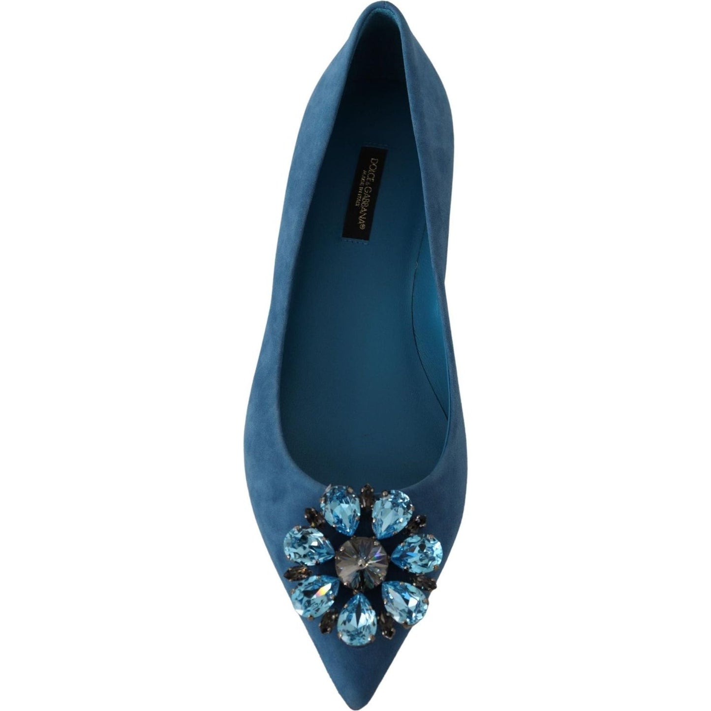 Dolce & Gabbana | Blue Suede Crystals Loafers Flats Shoes | 399.00 - McRichard Designer Brands