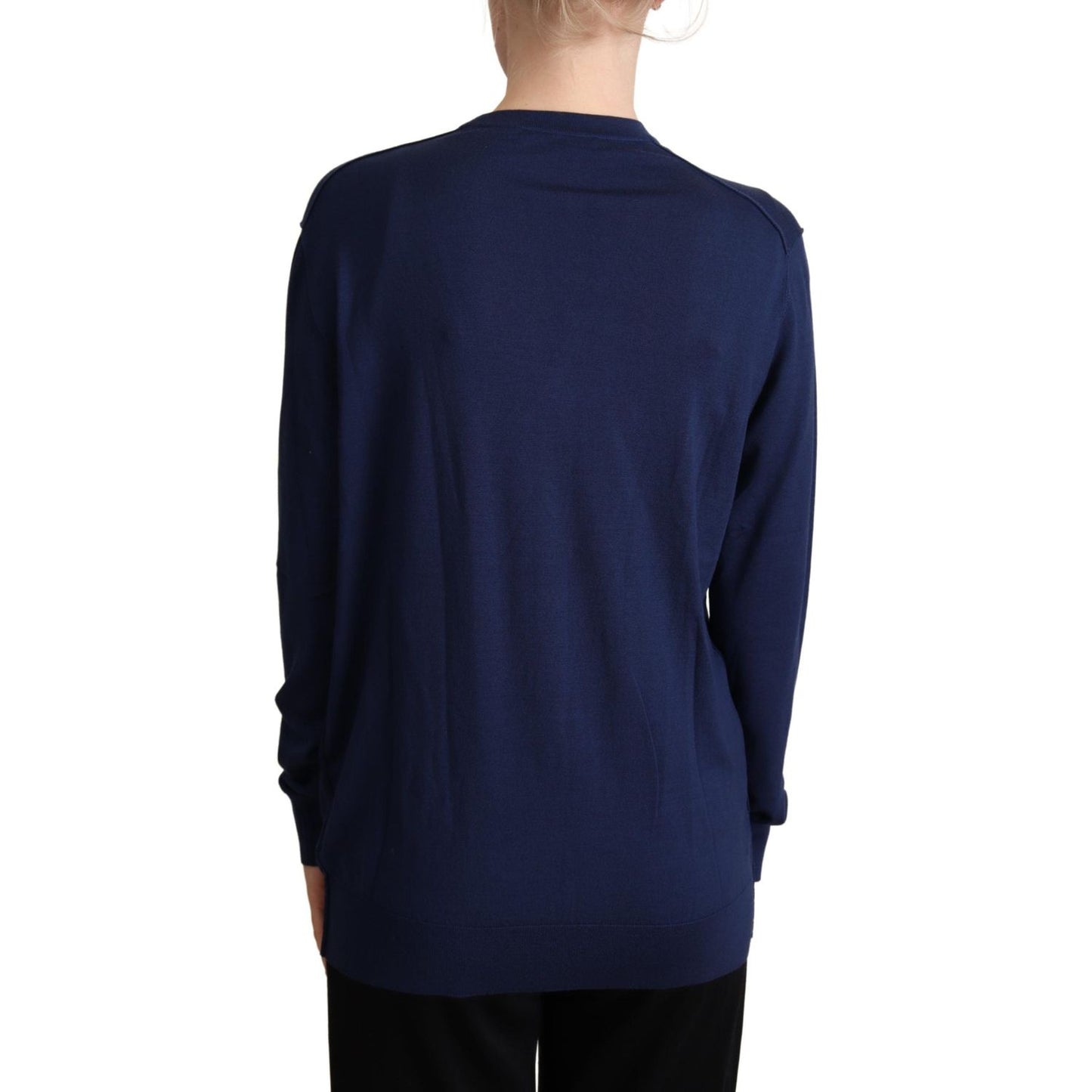 Dolce & Gabbana | Blue Virgin Wool Button Down Cardigan Sweater  | McRichard Designer Brands