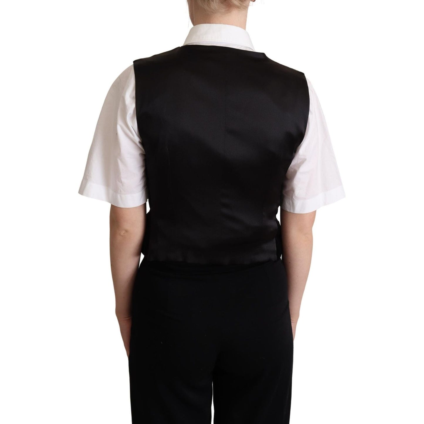 Dolce & Gabbana | Black Velvet Sleeveless Waistcoat Vest | McRichard Designer Brands