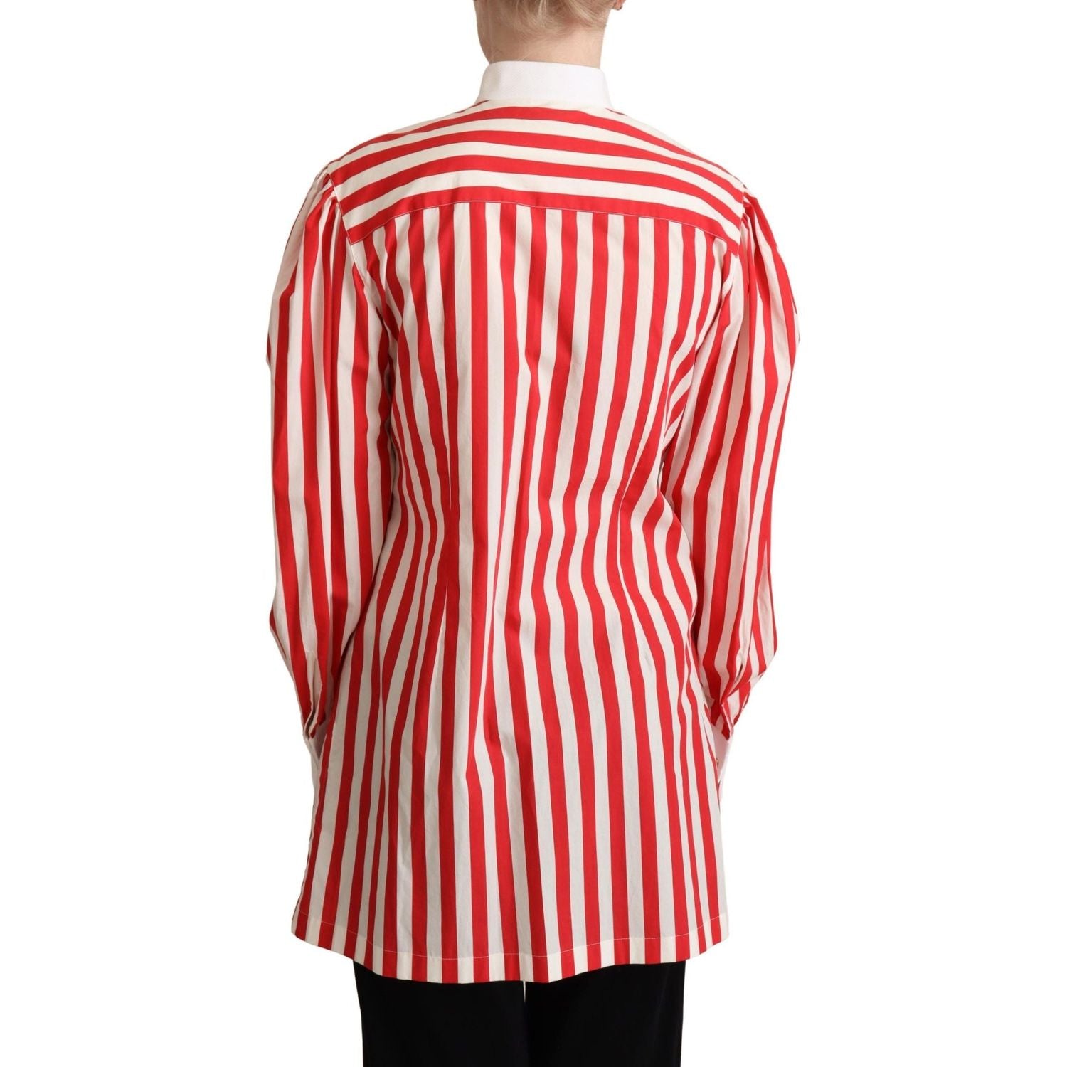 Dolce & Gabbana | Red White Striped Long Sleeves Formal Shirt  | McRichard Designer Brands