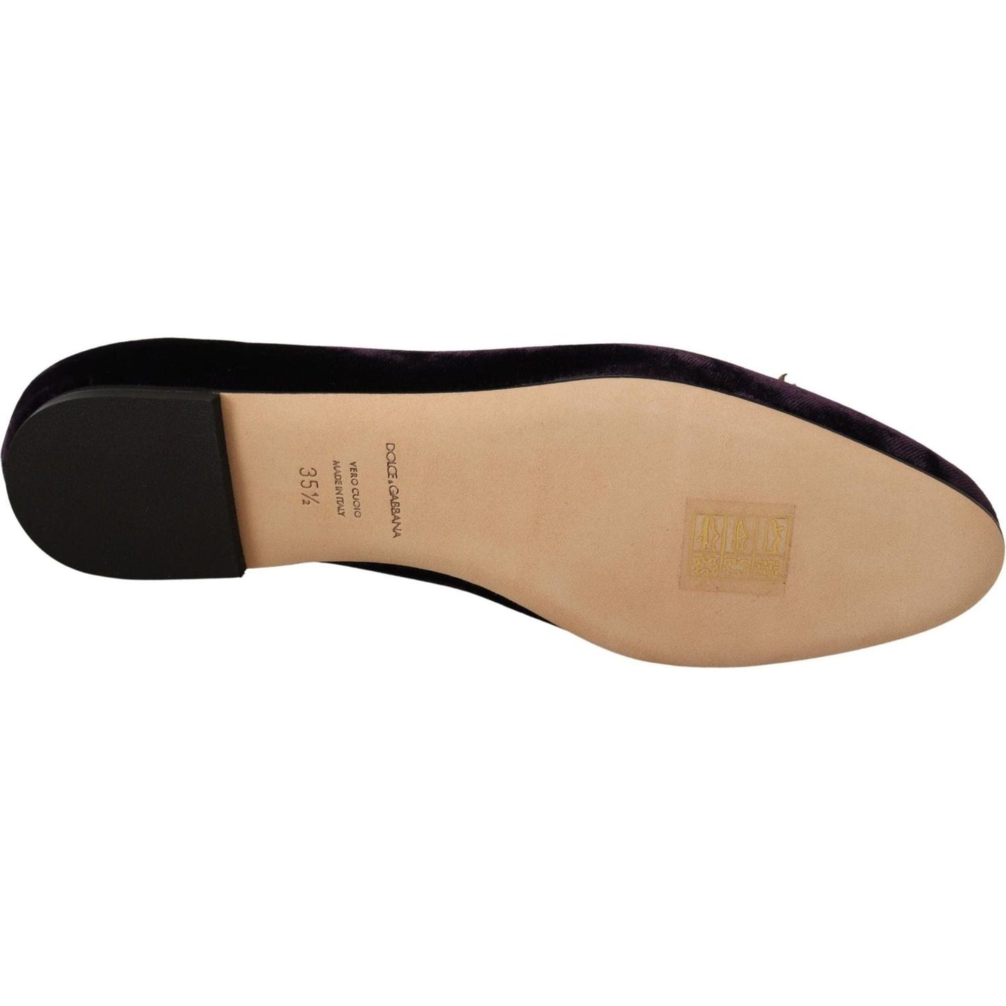 Dolce & Gabbana | Purple Velvet DG Heart Loafers Flats Shoes | 359.00 - McRichard Designer Brands