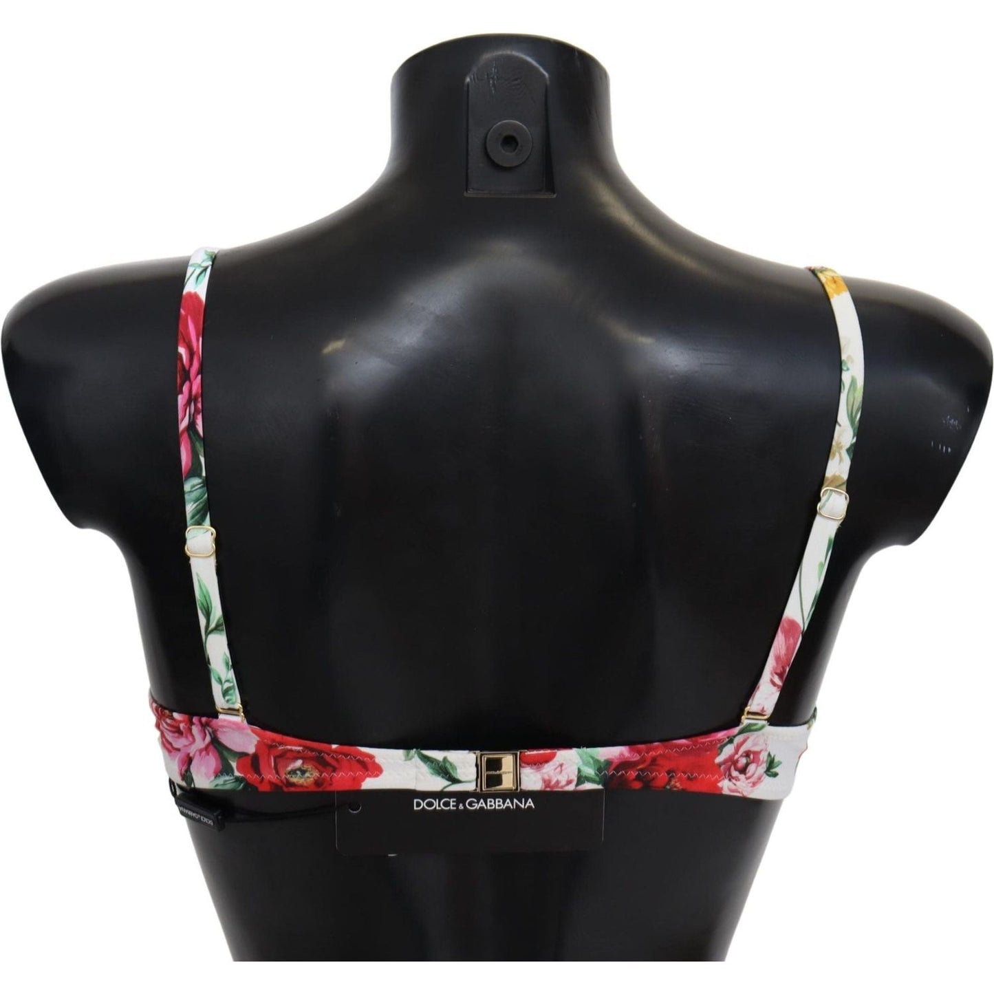 Dolce & Gabbana | White Floral Print Swimsuit Beachwear Bikini Tops  | McRichard Designer Brands