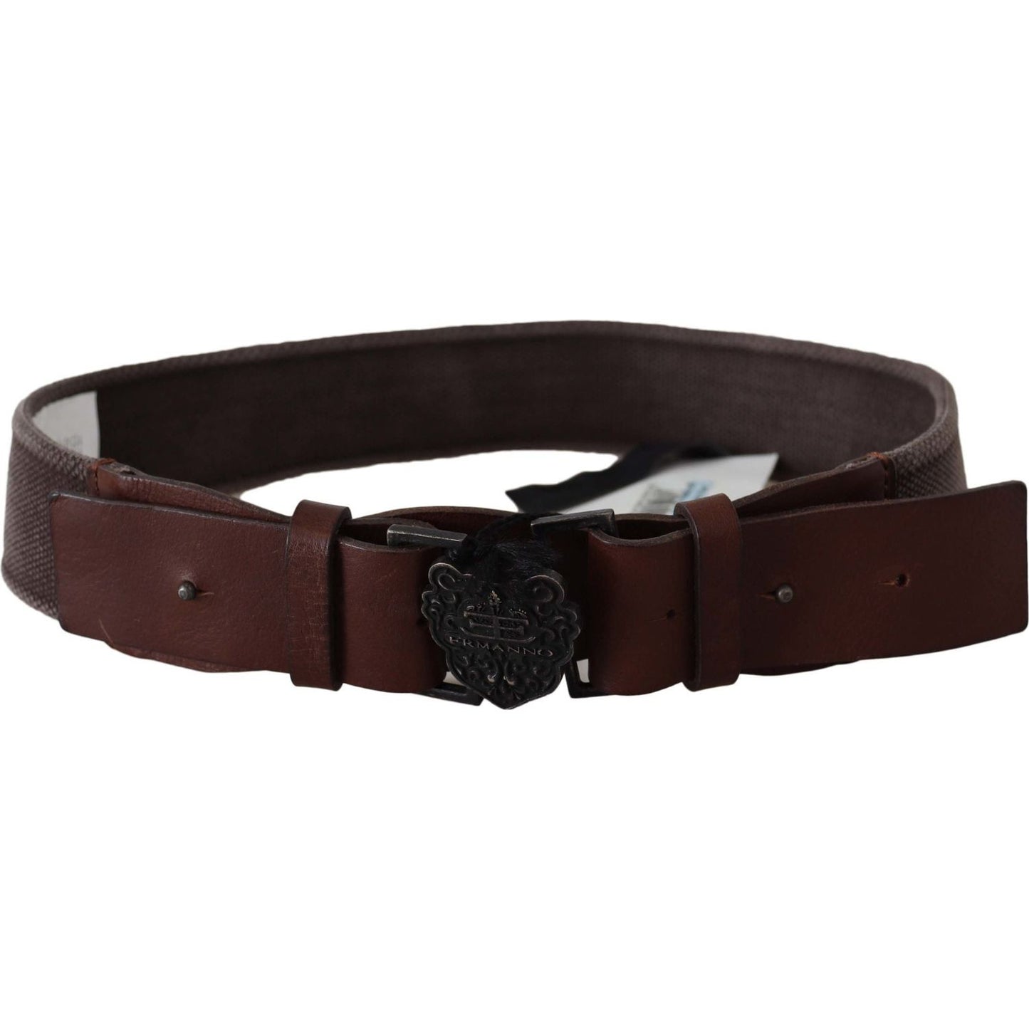 Ermanno Scervino | Dark Brown Leather Wide Buckle Waist Belt - McRichard Designer Brands