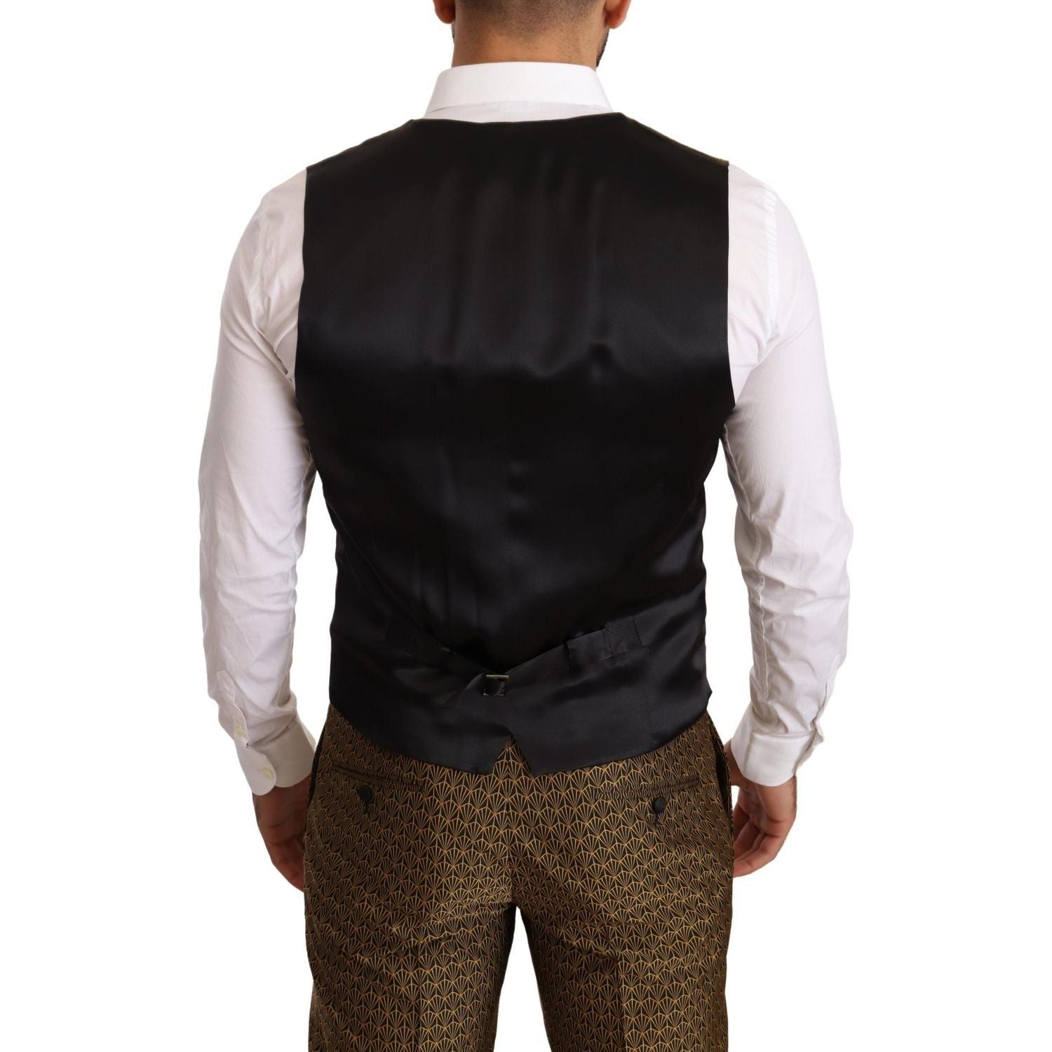 Dolce & Gabbana | Black Yellow  Slim Fit 3 Piece One Button Suit  | McRichard Designer Brands