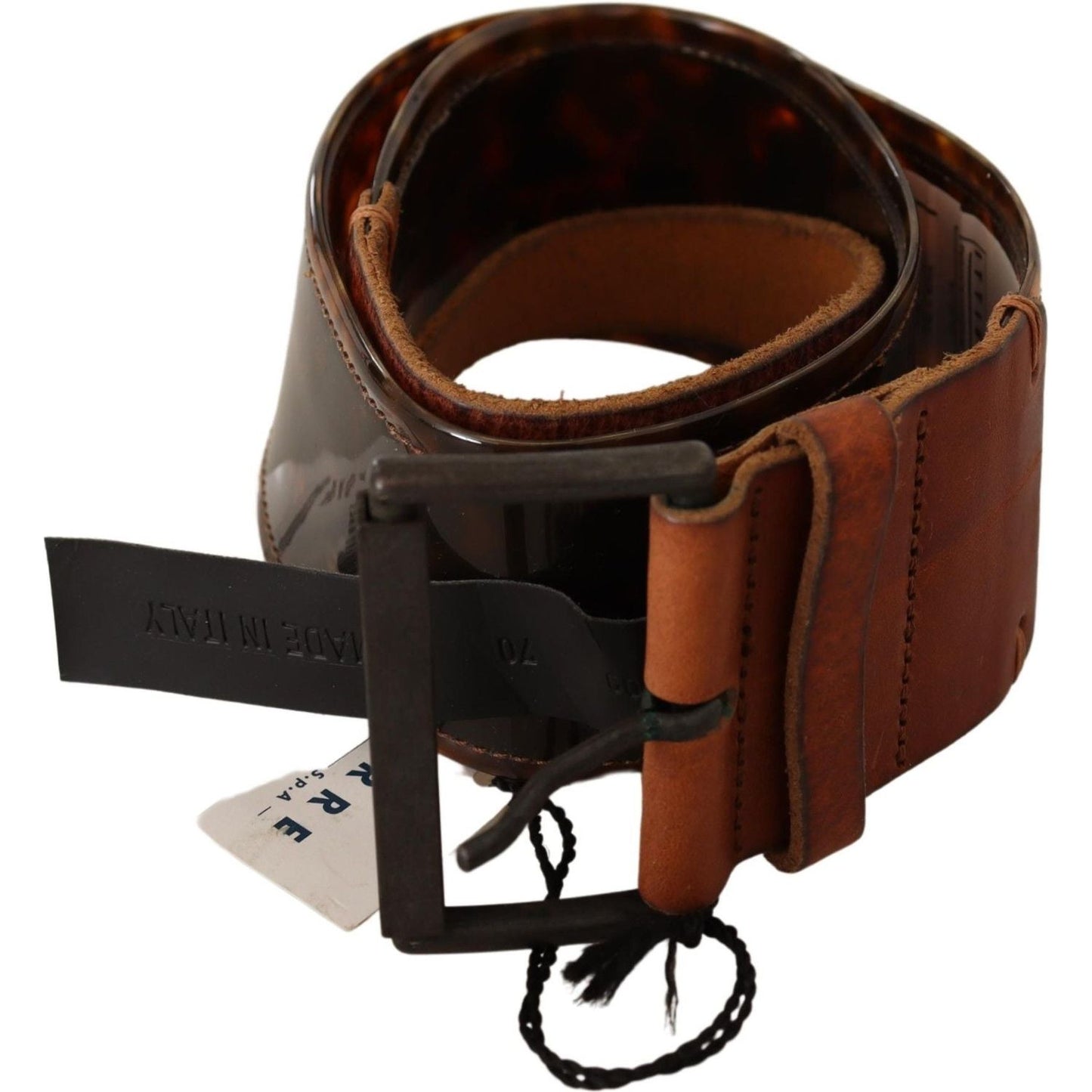 Ermanno Scervino | Dark Brown Leather Buckle Waist Belt WOMAN BELTS | McRichard Designer Brands