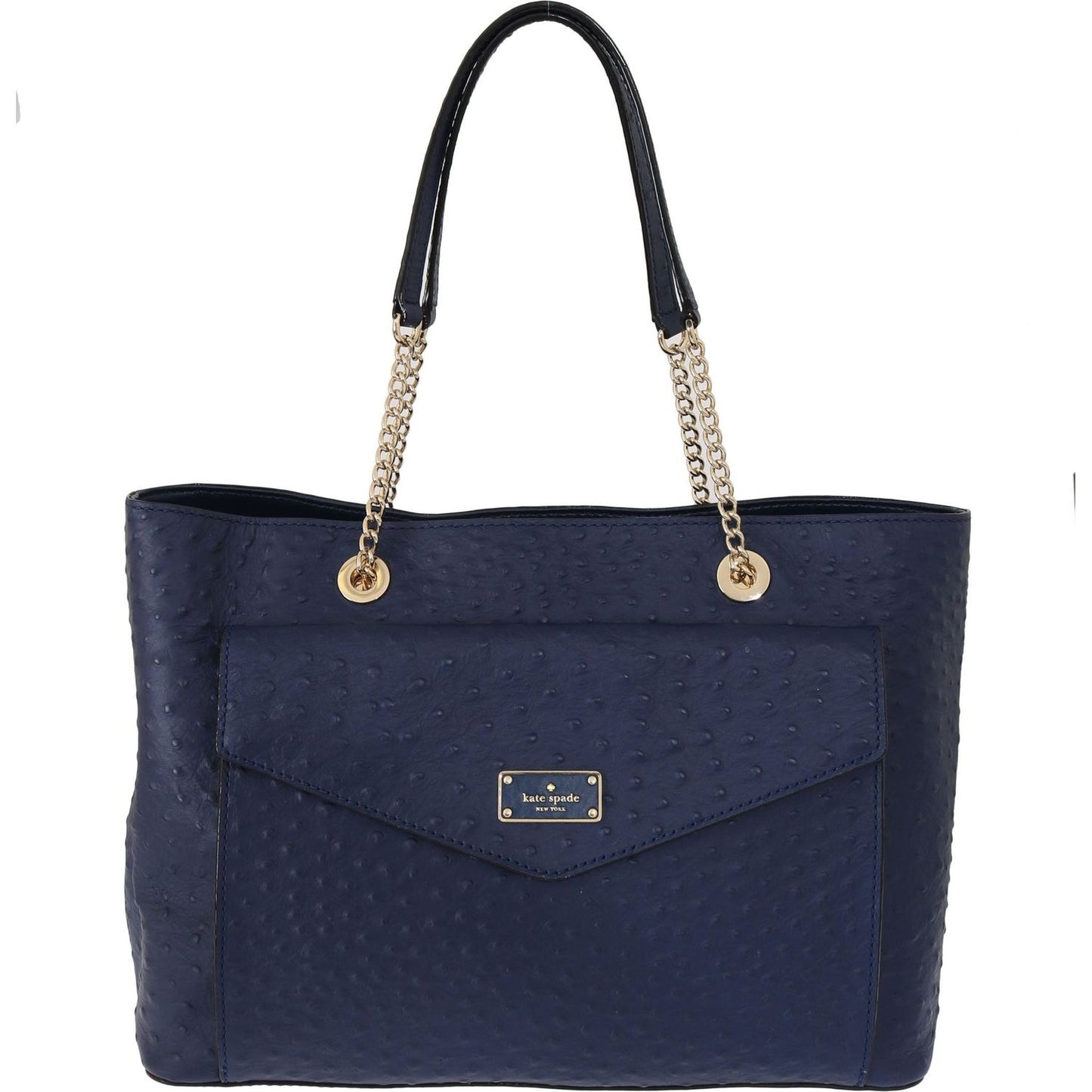 Kate Spade | Blue Leather Halsey la vita Ostrich Handbag WOMAN HANDBAG | McRichard Designer Brands