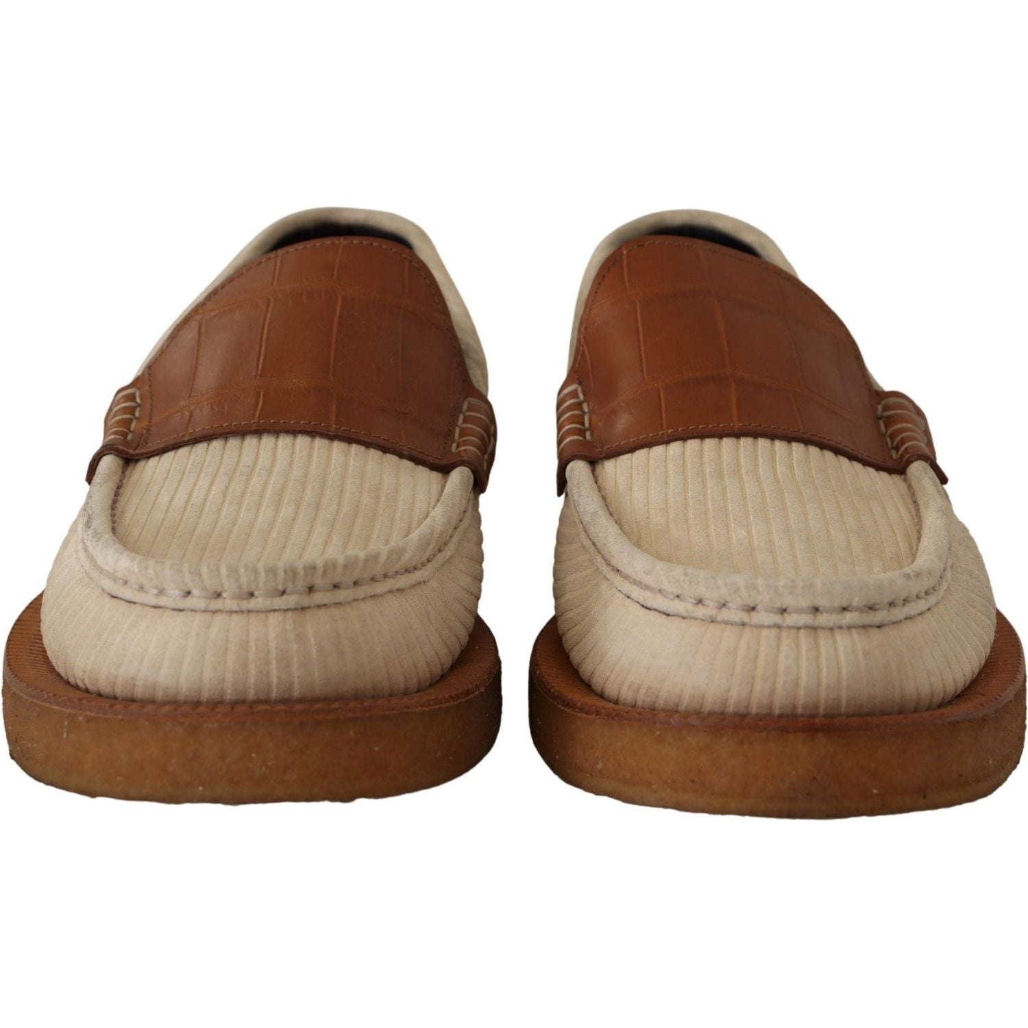 Dolce & Gabbana | White Brown Fox Moccasins Loafers Shoes | McRichard Designer Brands