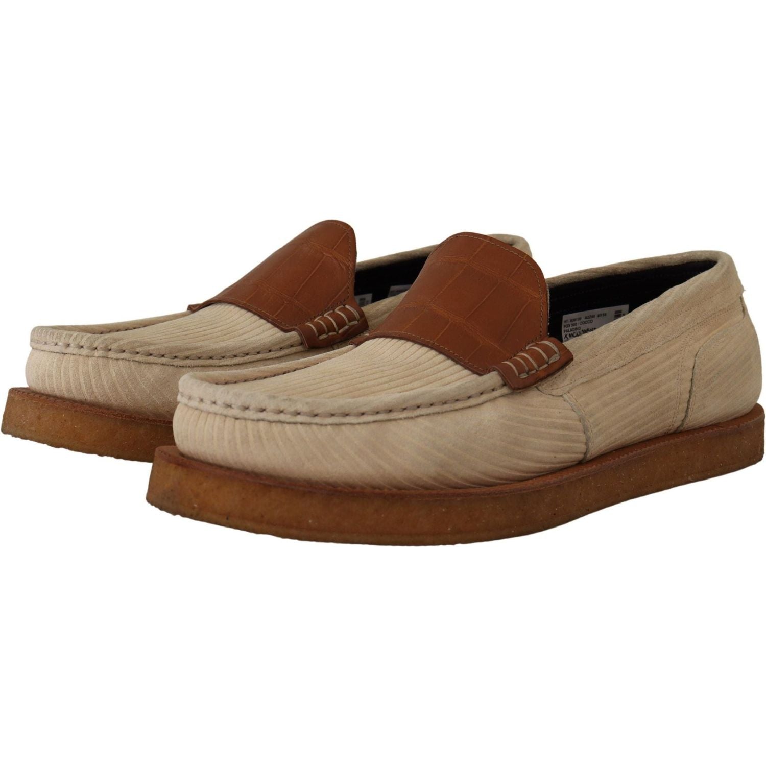 Dolce & Gabbana | White Brown Fox Moccasins Loafers Shoes | McRichard Designer Brands