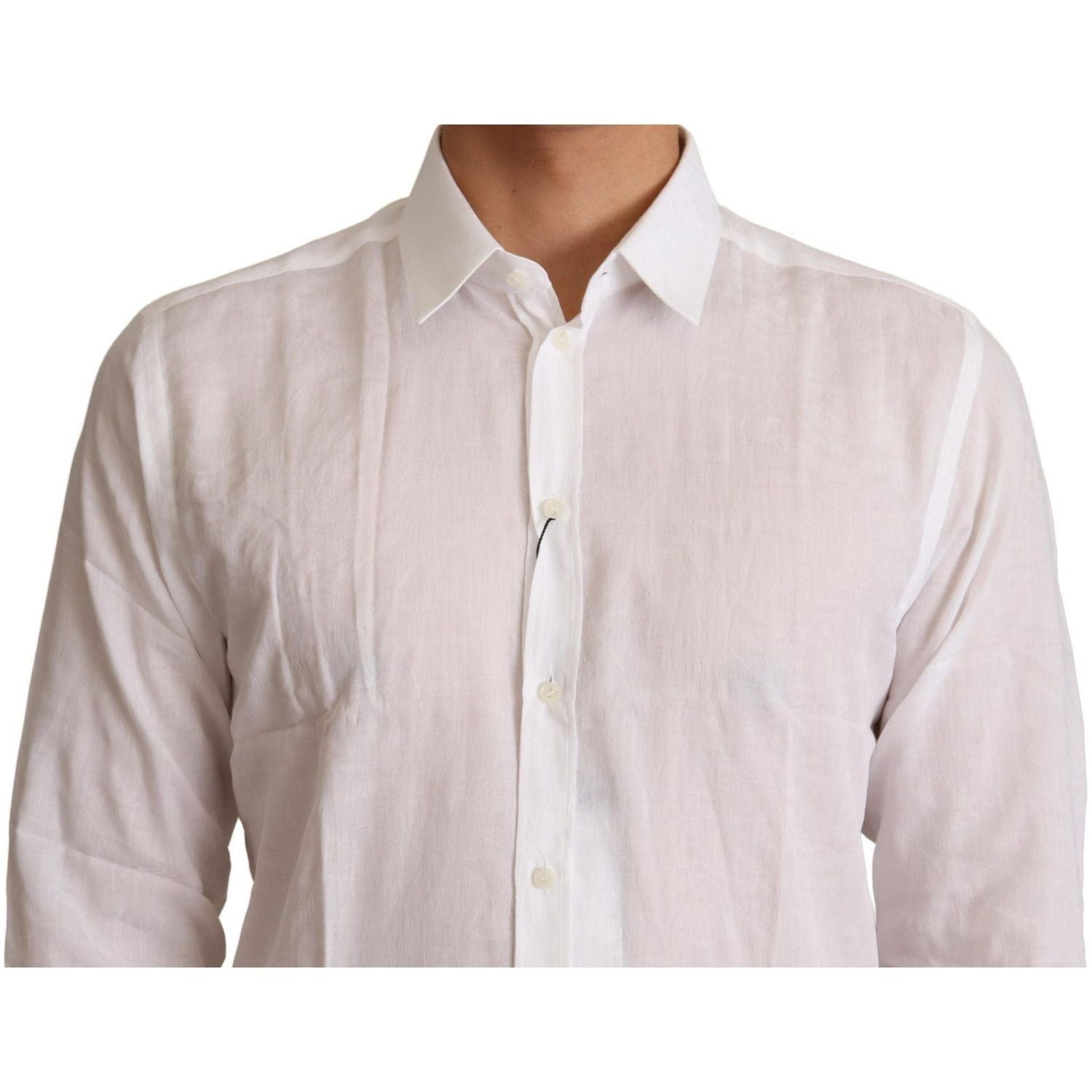 Dolce & Gabbana | White Cotton Slim Fit Mens MARTINI Shirt | McRichard Designer Brands