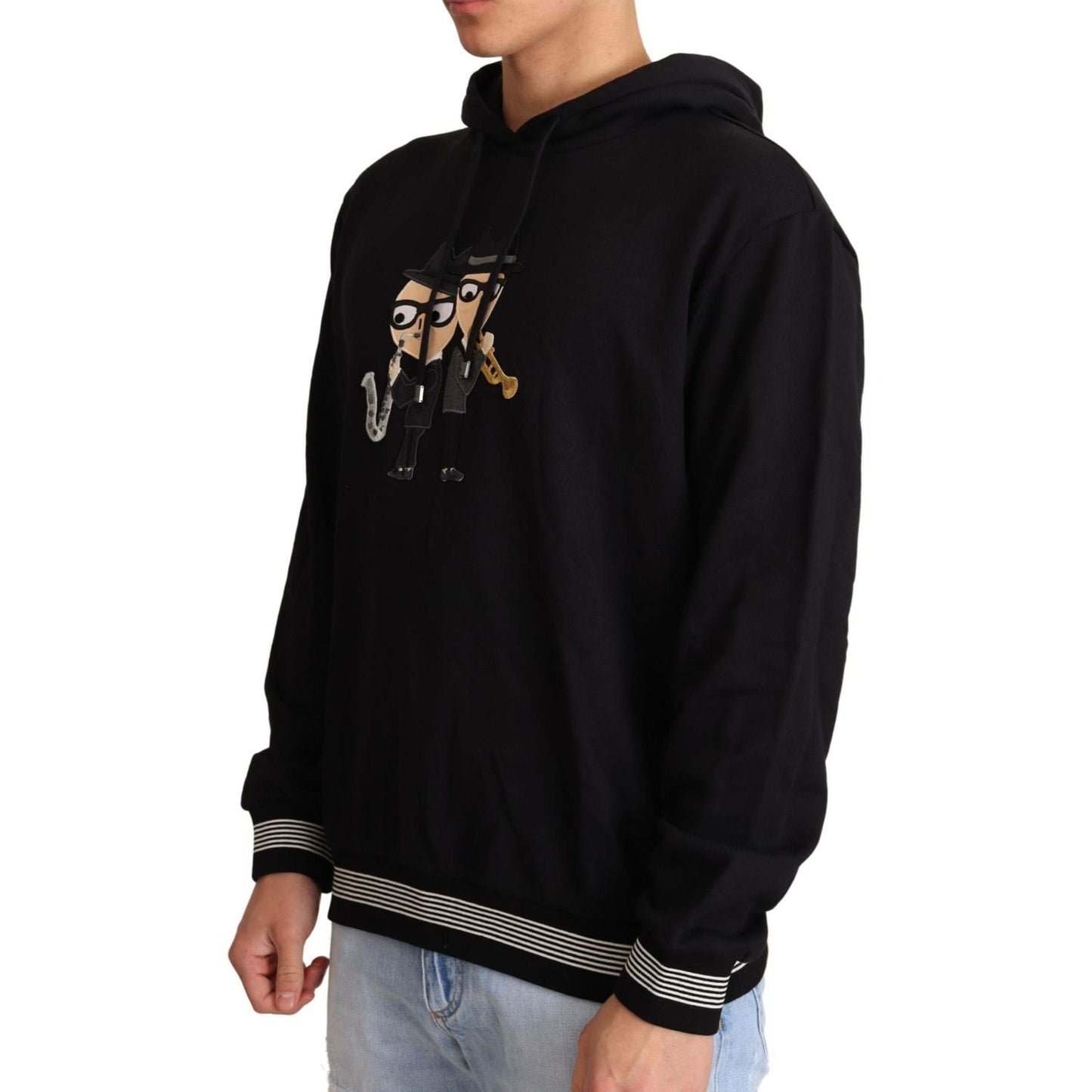 Dolce & Gabbana | Black Cotton Hooded #dgfamily Sweater | 449.00 - McRichard Designer Brands