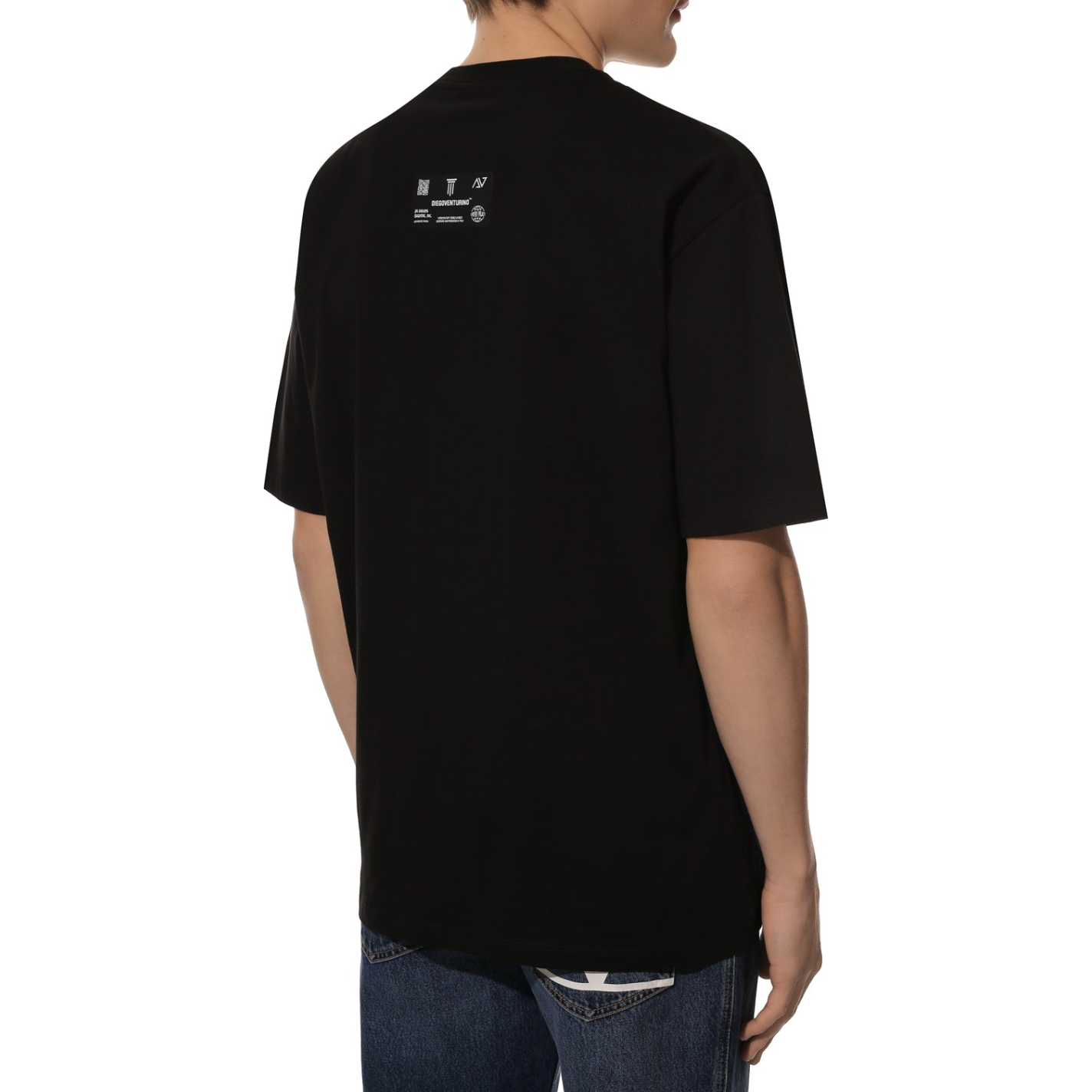 Diego Venturino | Black Cotton T-Shirt | McRichard Designer Brands