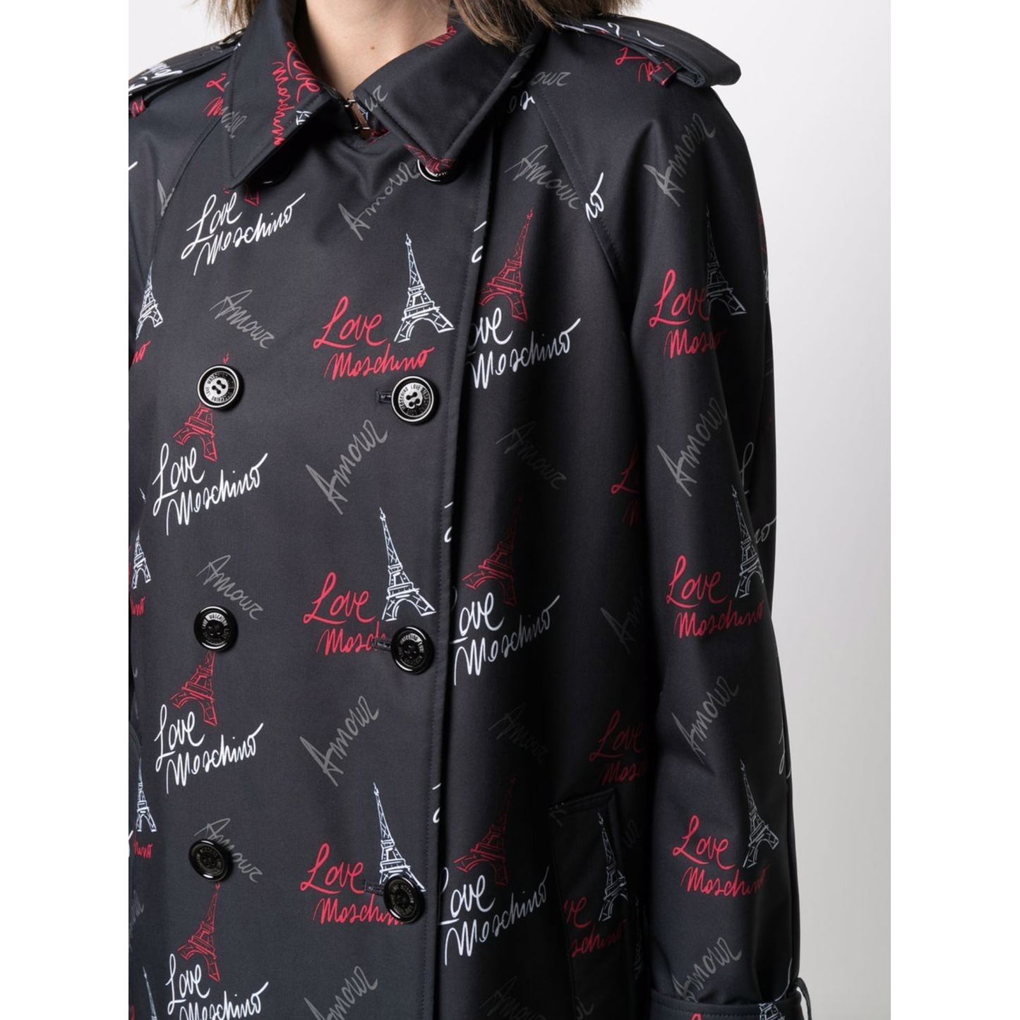 Love Moschino | Black Polyester Jackets & Coat | McRichard Designer Brands