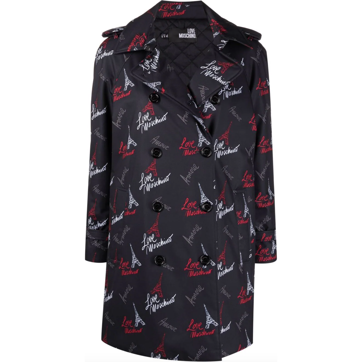 Love Moschino | Black Polyester Jackets & Coat | McRichard Designer Brands