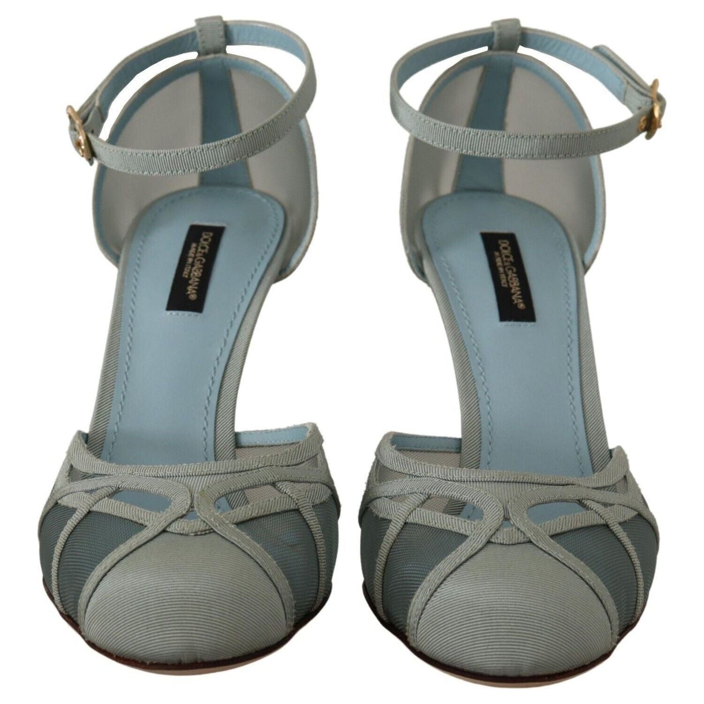Dolce & Gabbana | Blue Mesh Ankle Strap Heels Sandals Shoes | McRichard Designer Brands