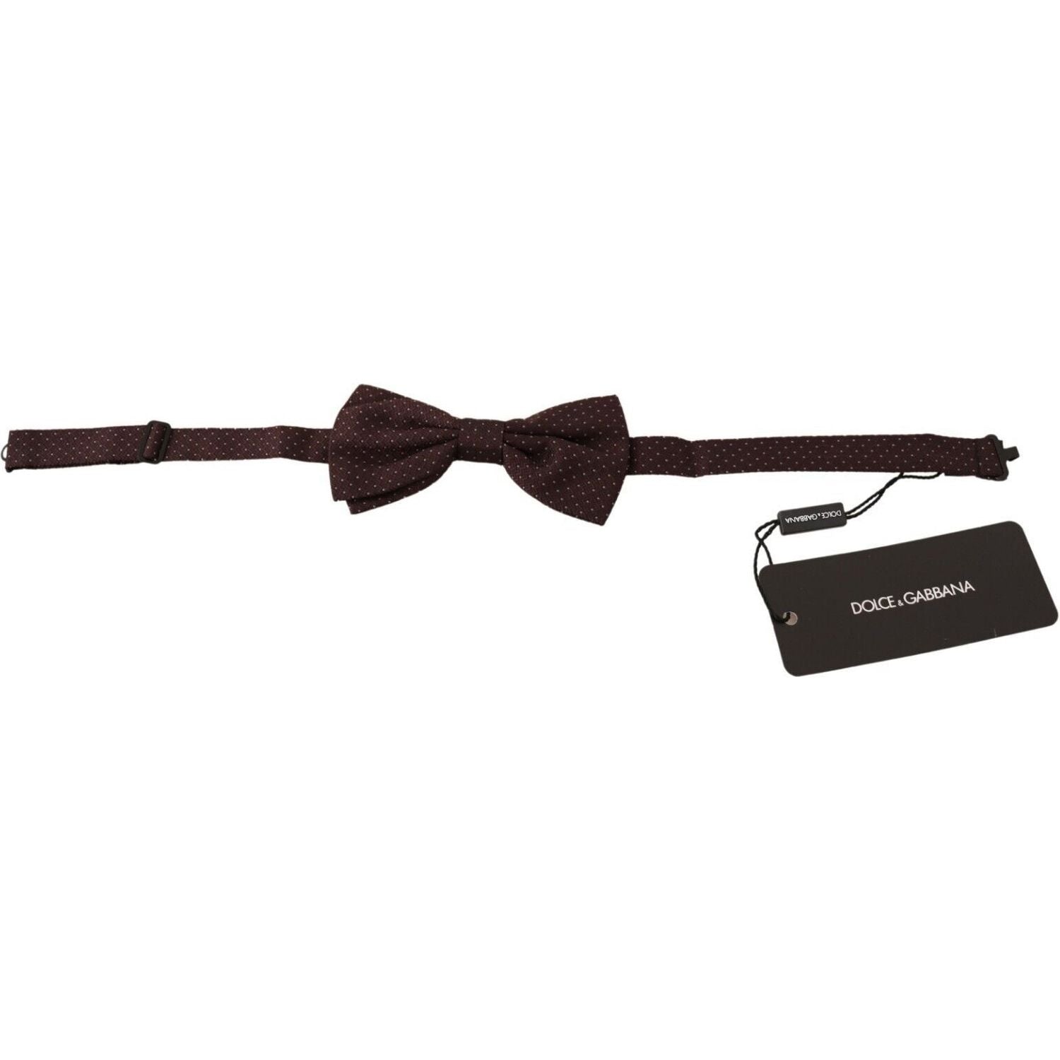 Dolce & Gabbana | Brown Dotted Silk Adjustable Neck Papillon Bow Tie Necktie | McRichard Designer Brands