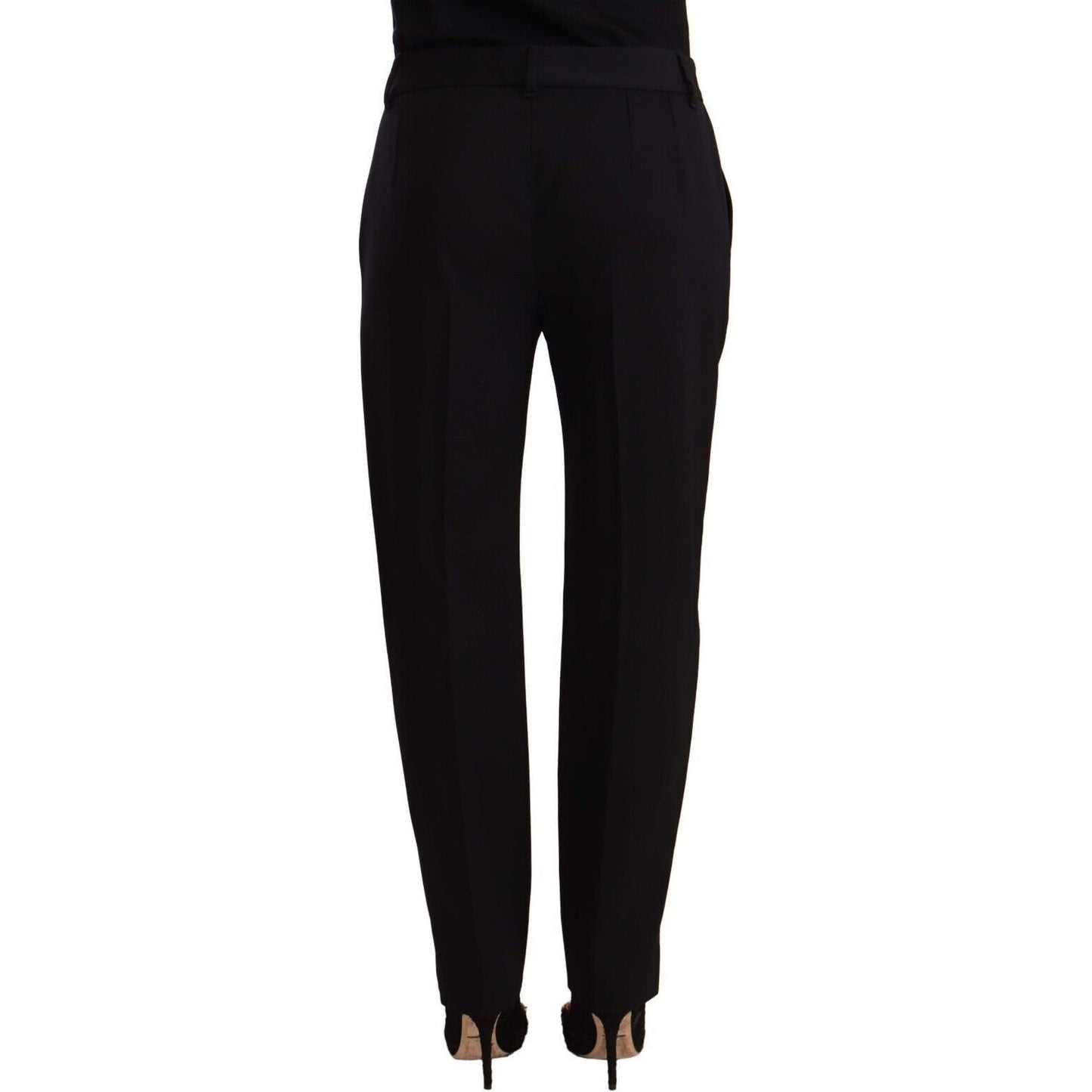 Dolce & Gabbana | Black Mid Waist Skinny Trouser Wool Pants | McRichard Designer Brands