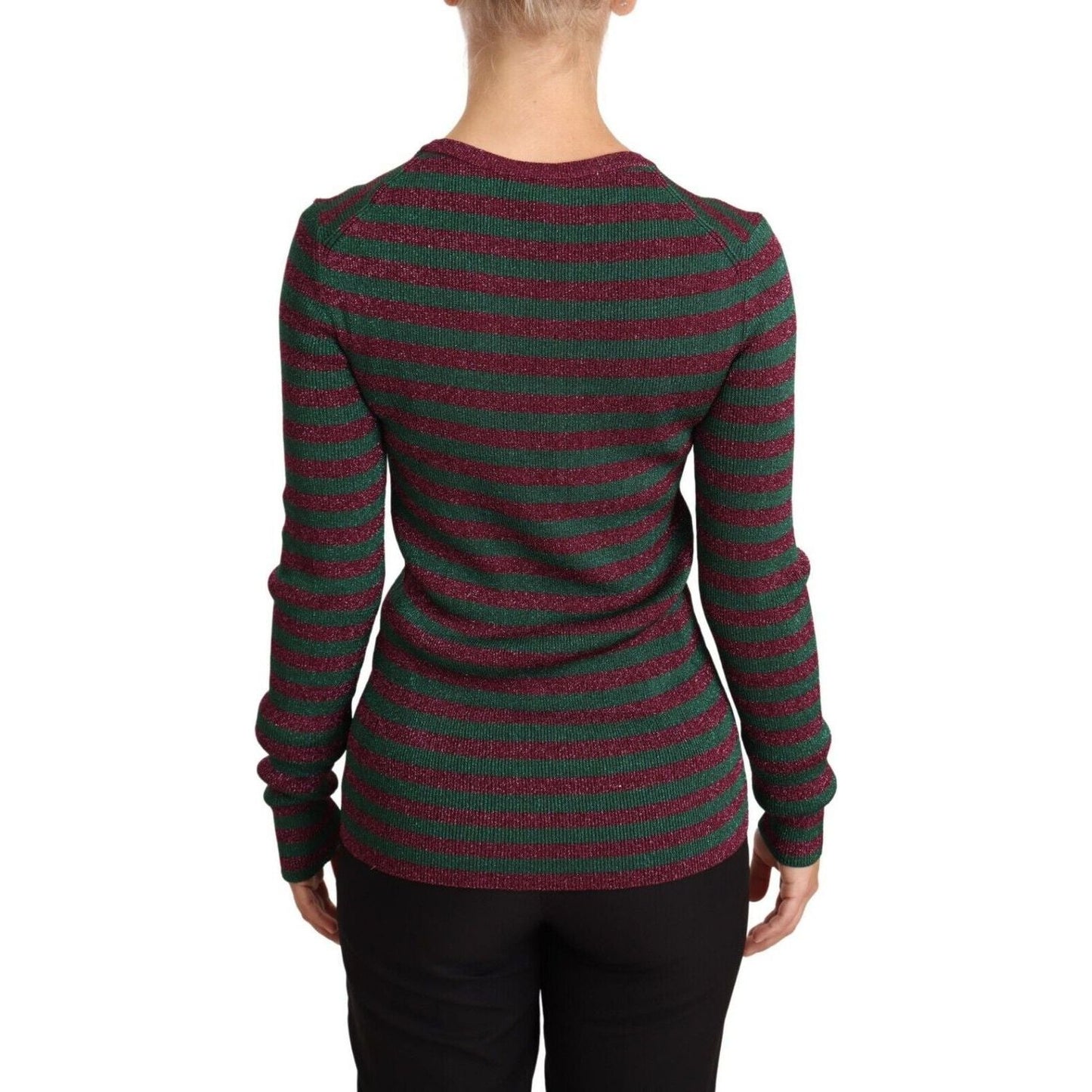 Dolce & Gabbana | Multicolor Striped Crew Neck Pullover Sweater WOMAN SWEATERS | McRichard Designer Brands