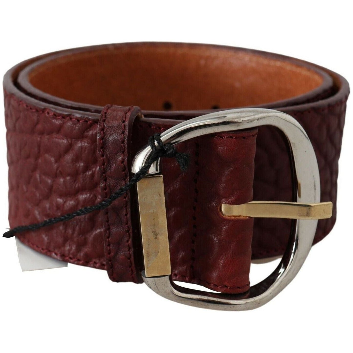 GF Ferre | Bordeaux Wide Leather Waist Gold Silver Belt  | McRichard Designer Brands