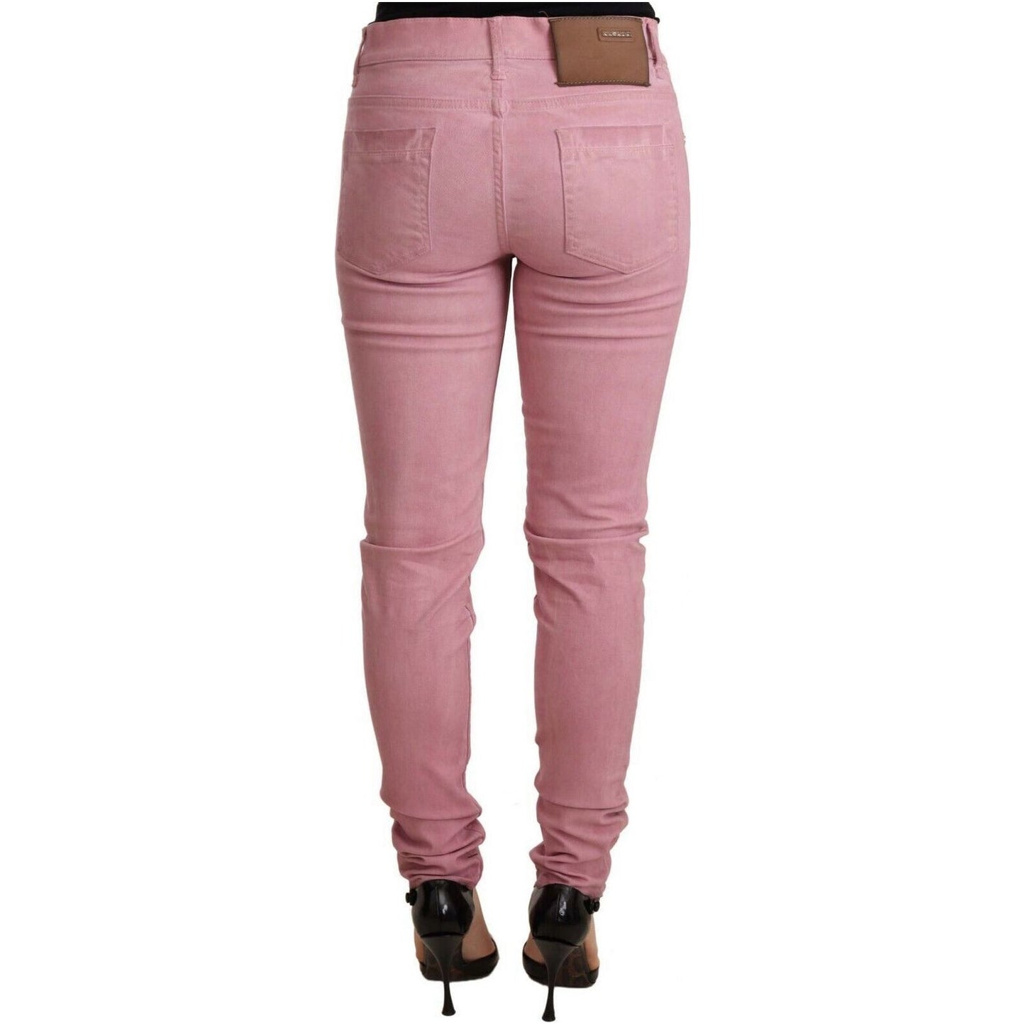 Acht | Pink Cotton Slim Fit Women Denim Skinny Pants Jeans & Pants | McRichard Designer Brands