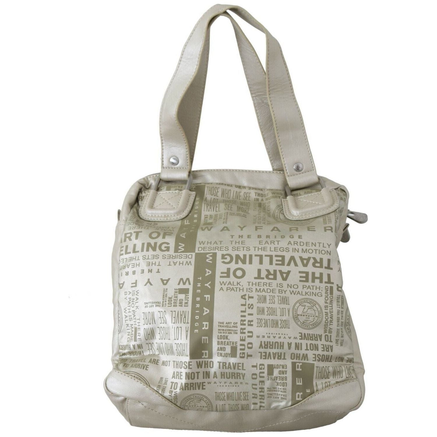WAYFARER | White Printed Handbag Shoulder Fabric Purse WOMAN TOTES | McRichard Designer Brands