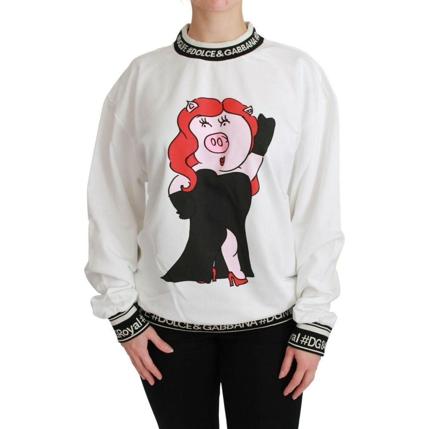Dolce & Gabbana | White Pig of the Year Pullover Sweater | 329.00 - McRichard Designer Brands